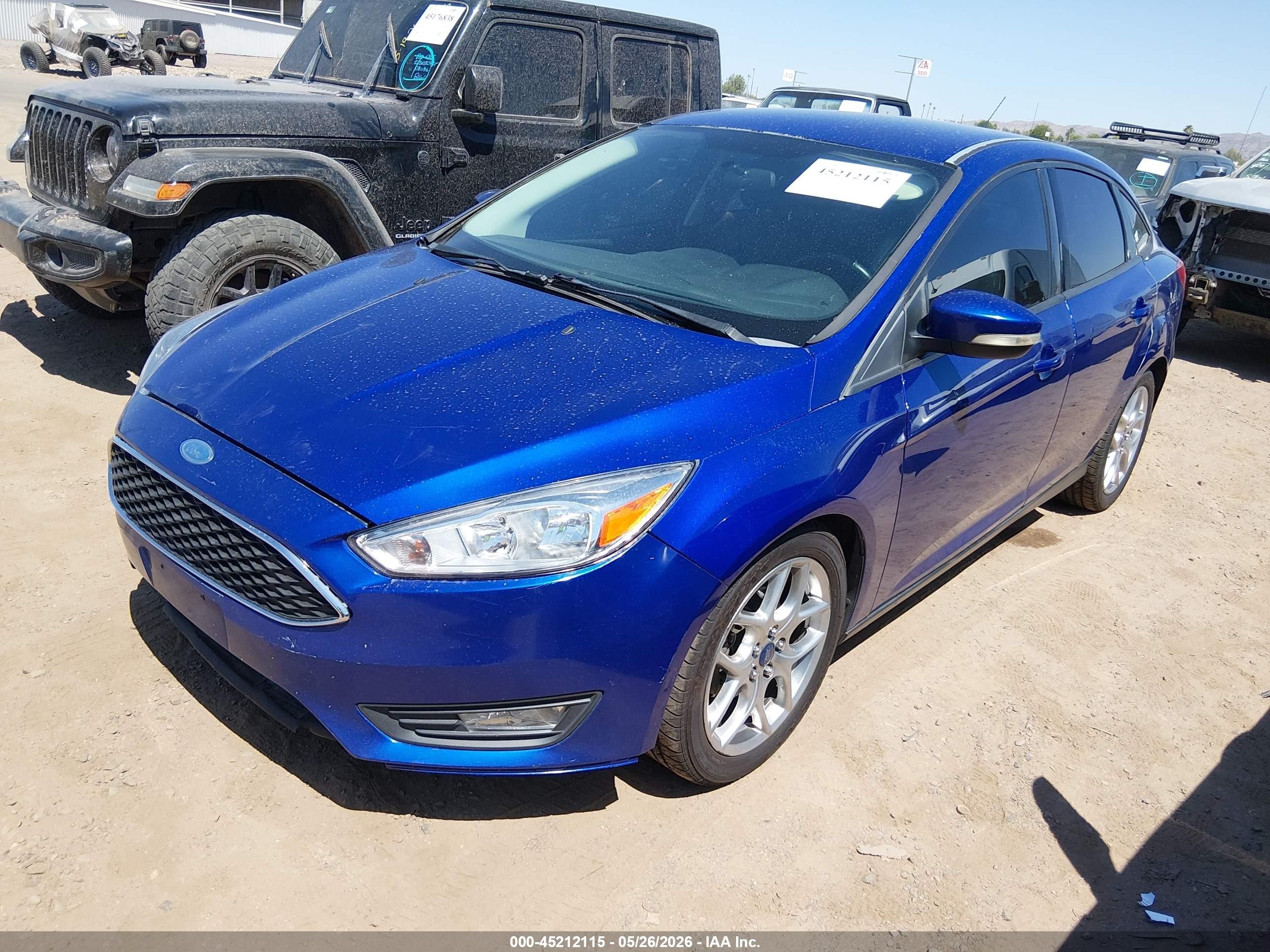 2015 Ford Focus Se Blue vin: 1FADP3F27FL342212