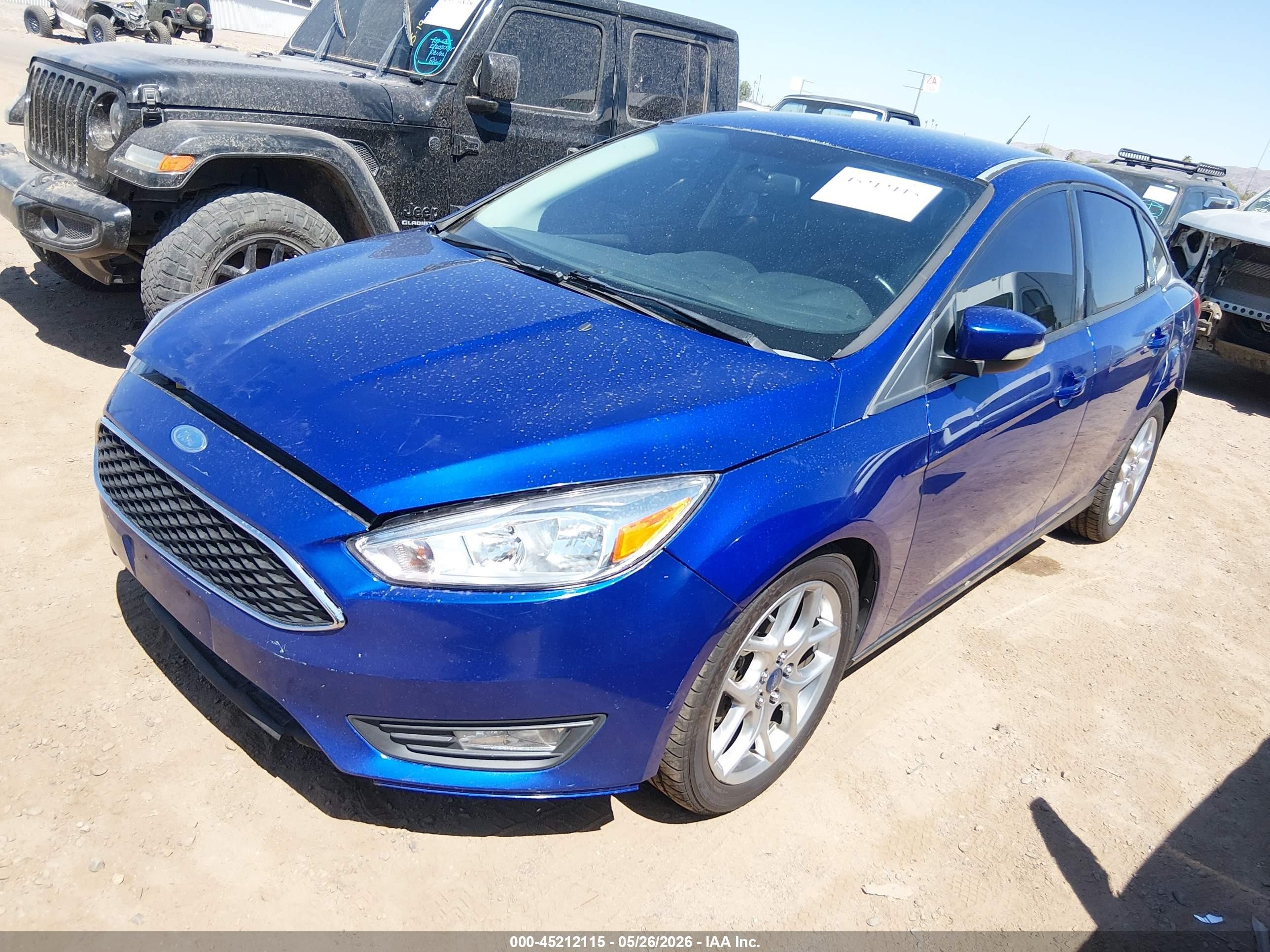 2015 Ford Focus Se Blue vin: 1FADP3F27FL342212