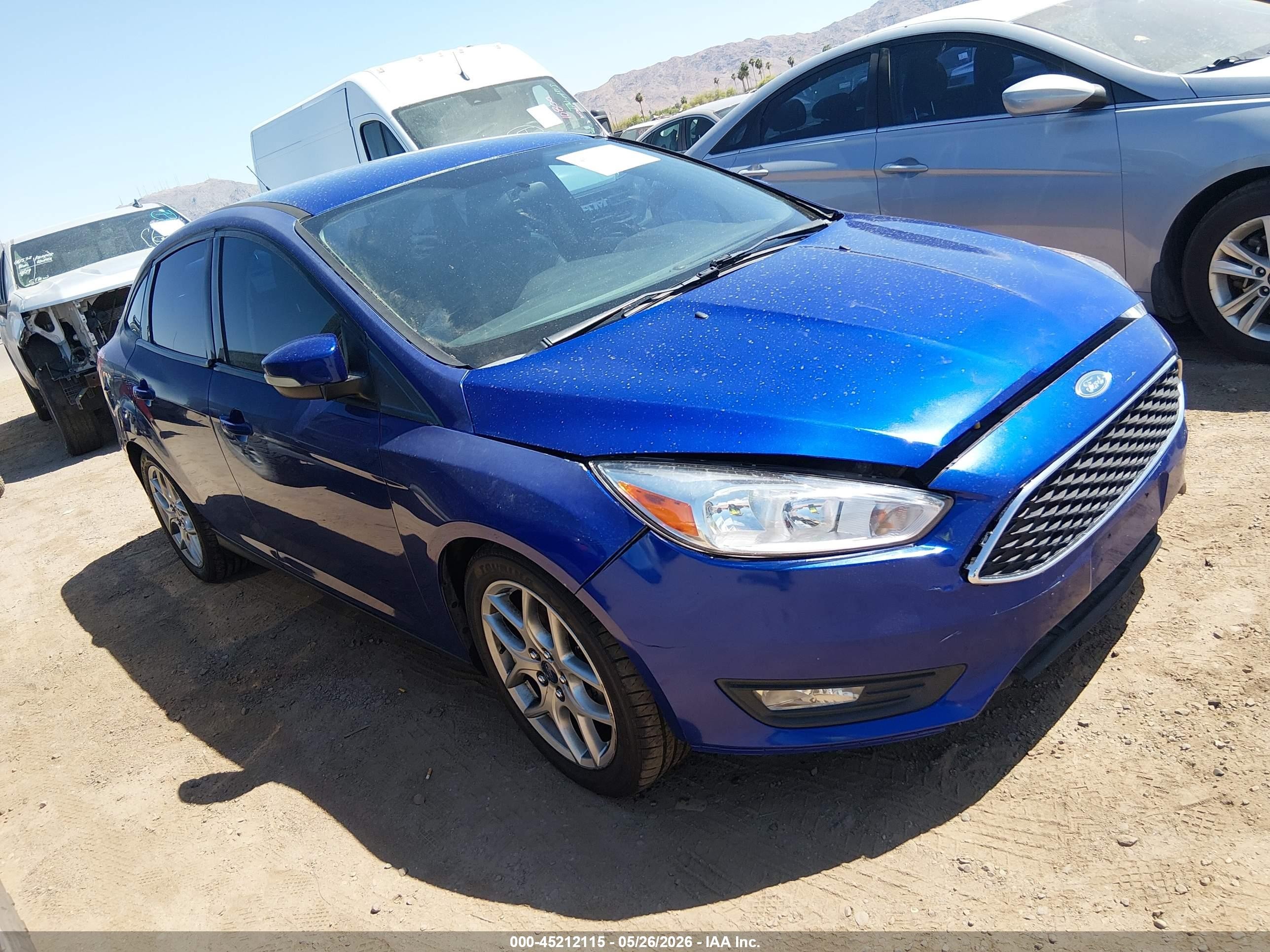 2015 Ford Focus Se Blue vin: 1FADP3F27FL342212