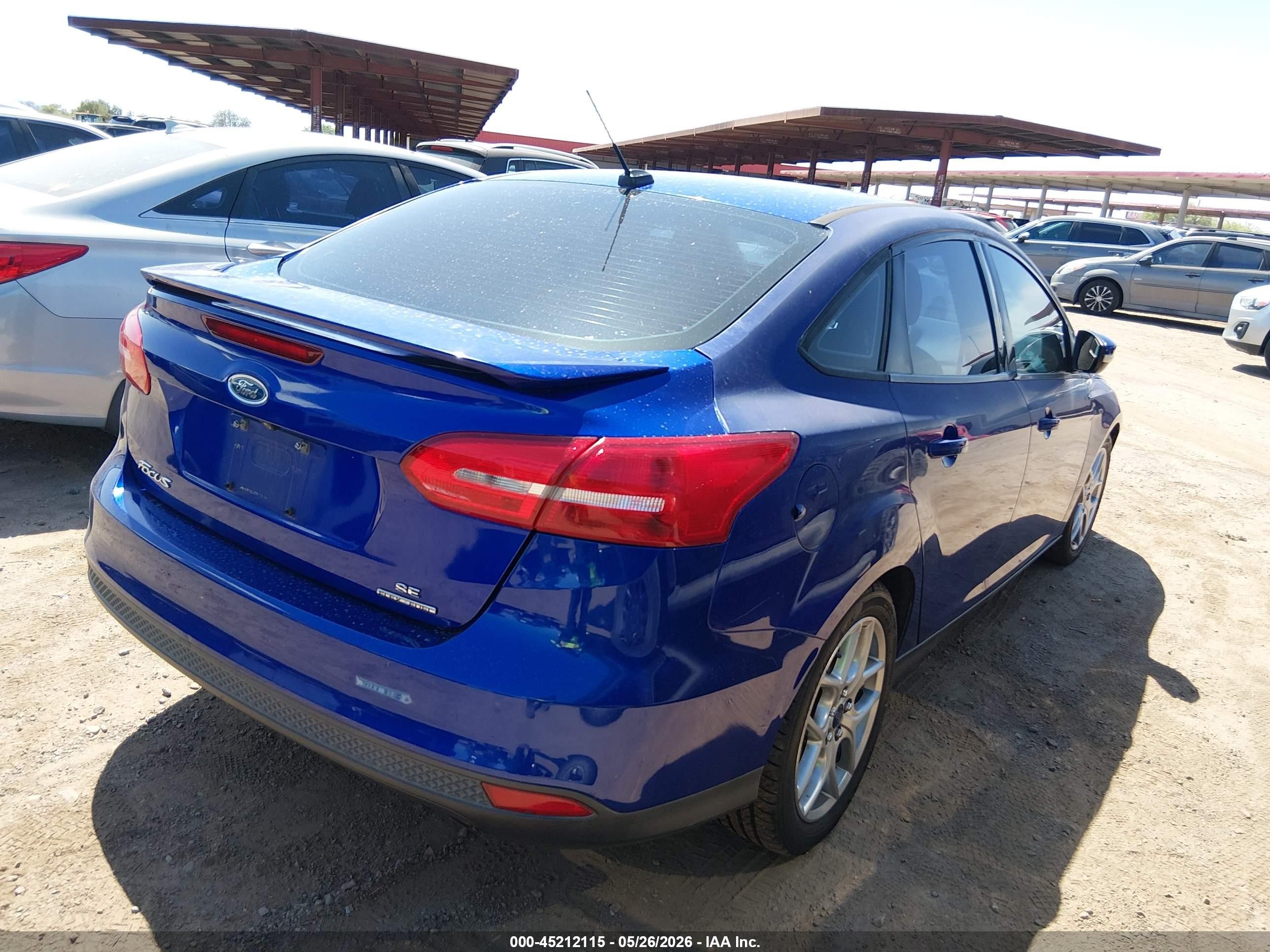 2015 Ford Focus Se Blue vin: 1FADP3F27FL342212