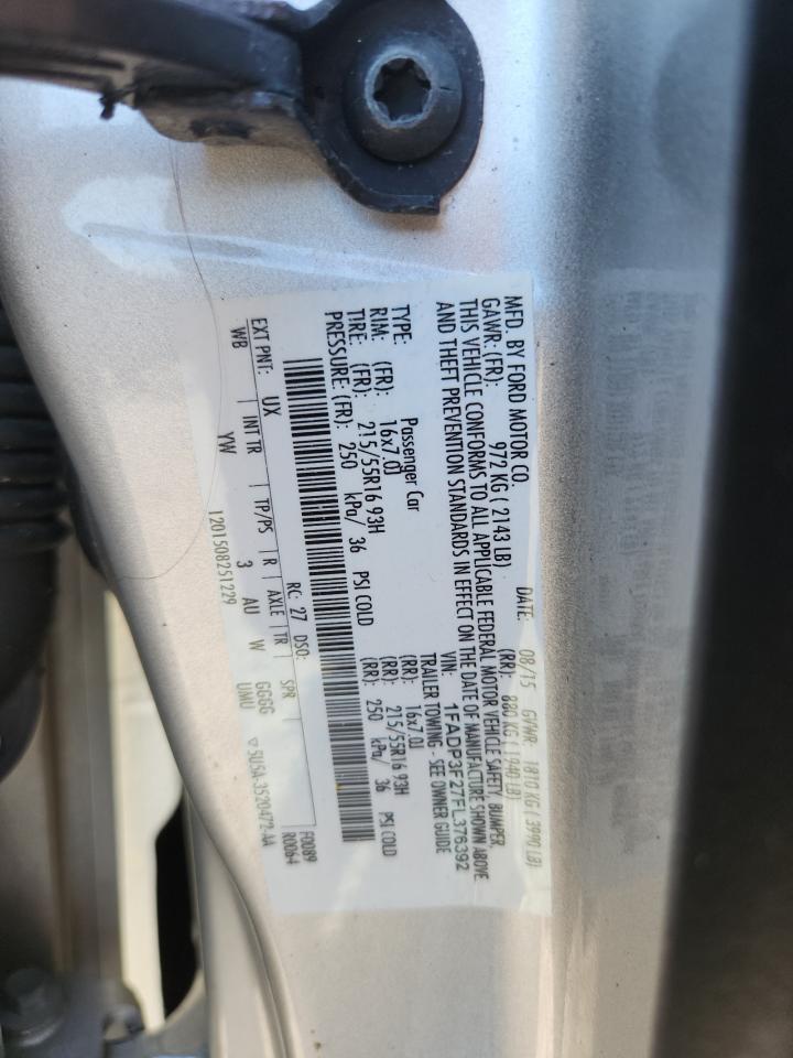 2015 Ford Focus Se Silver vin: 1FADP3F27FL376392