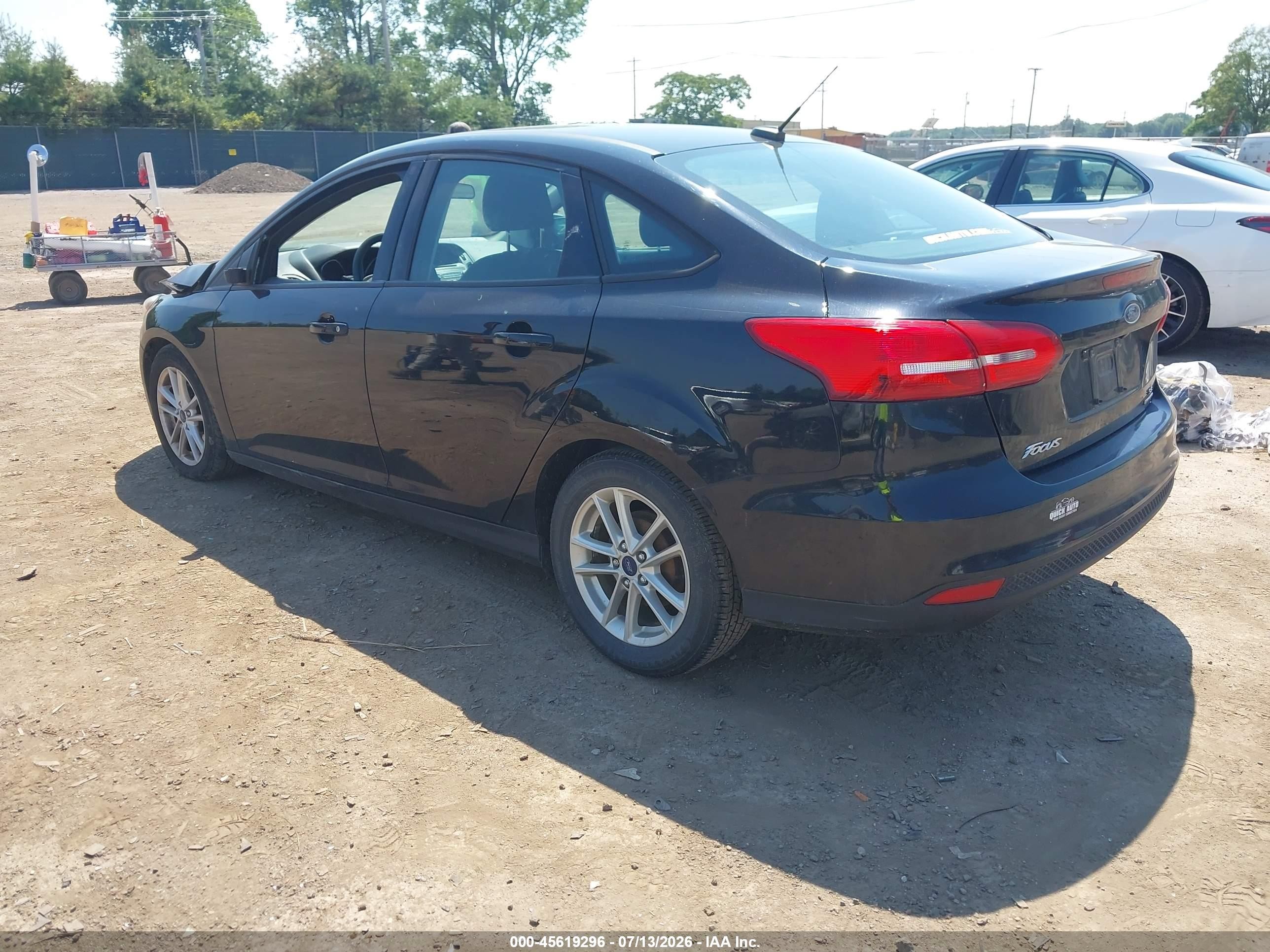2016 Ford Focus Se Black vin: 1FADP3F27GL295037