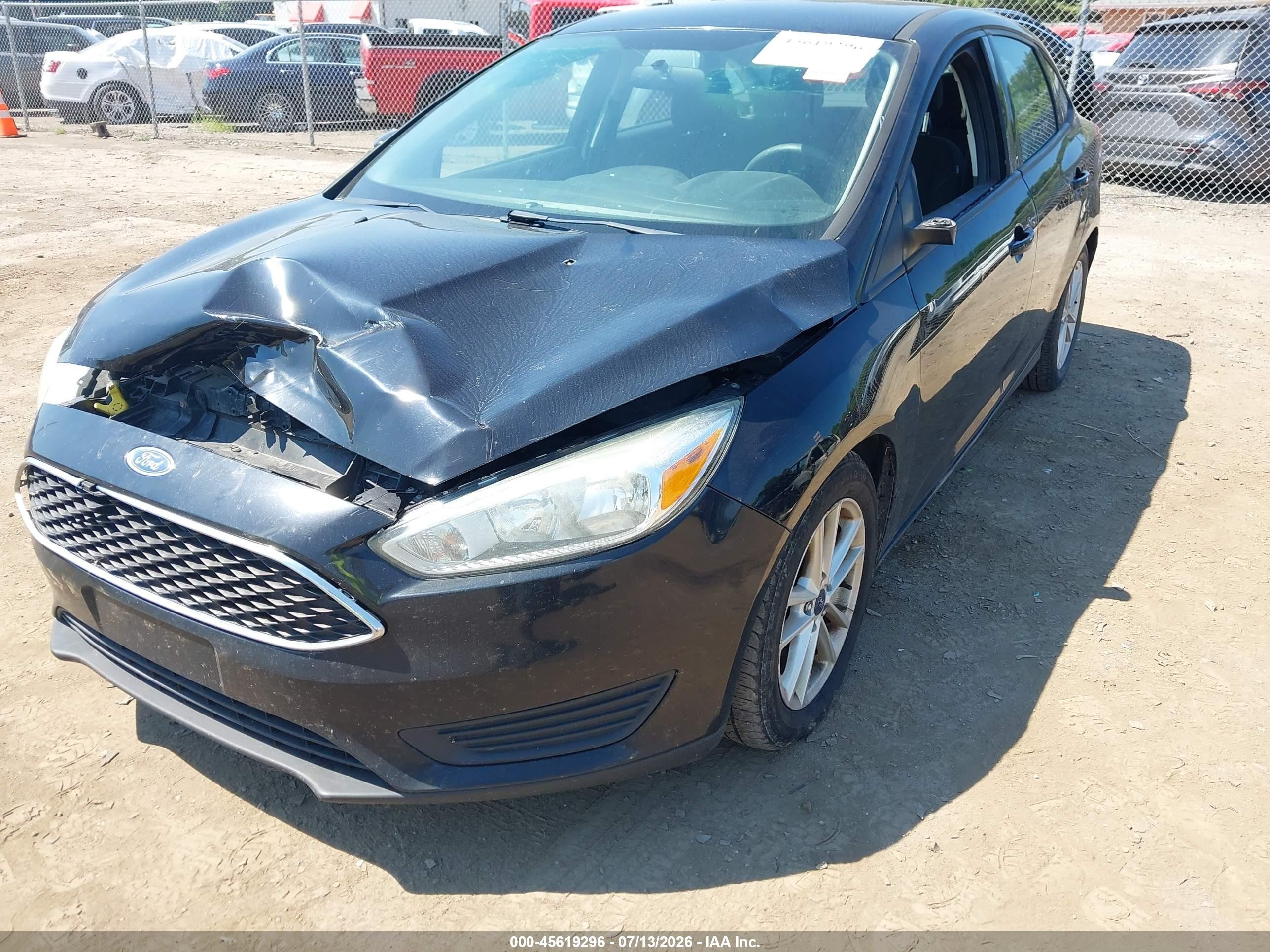 2016 Ford Focus Se Black vin: 1FADP3F27GL295037