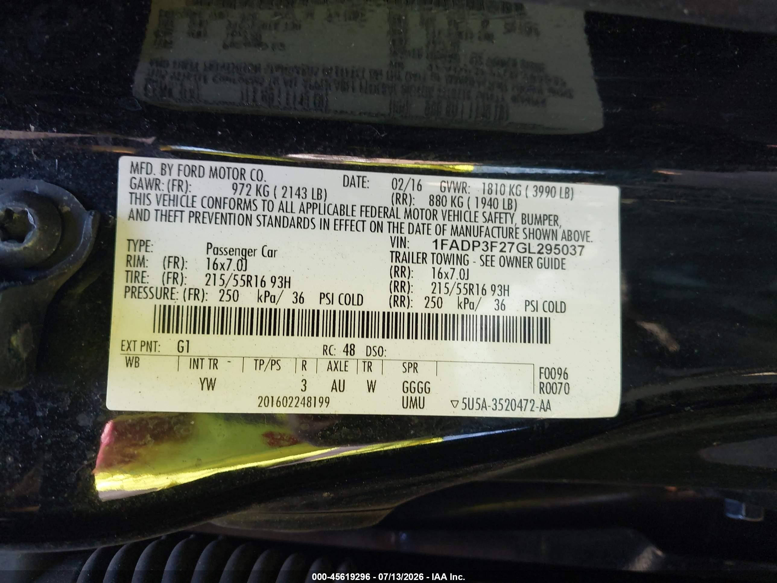 2016 Ford Focus Se Black vin: 1FADP3F27GL295037