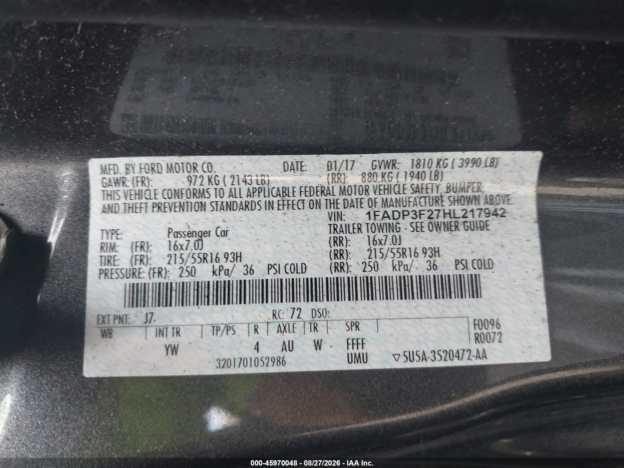 2017 Ford Focus Se Gray vin: 1FADP3F27HL217942