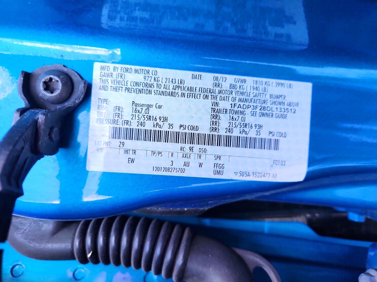 2013 Ford Focus Se Blue vin: 1FADP3F28DL133512
