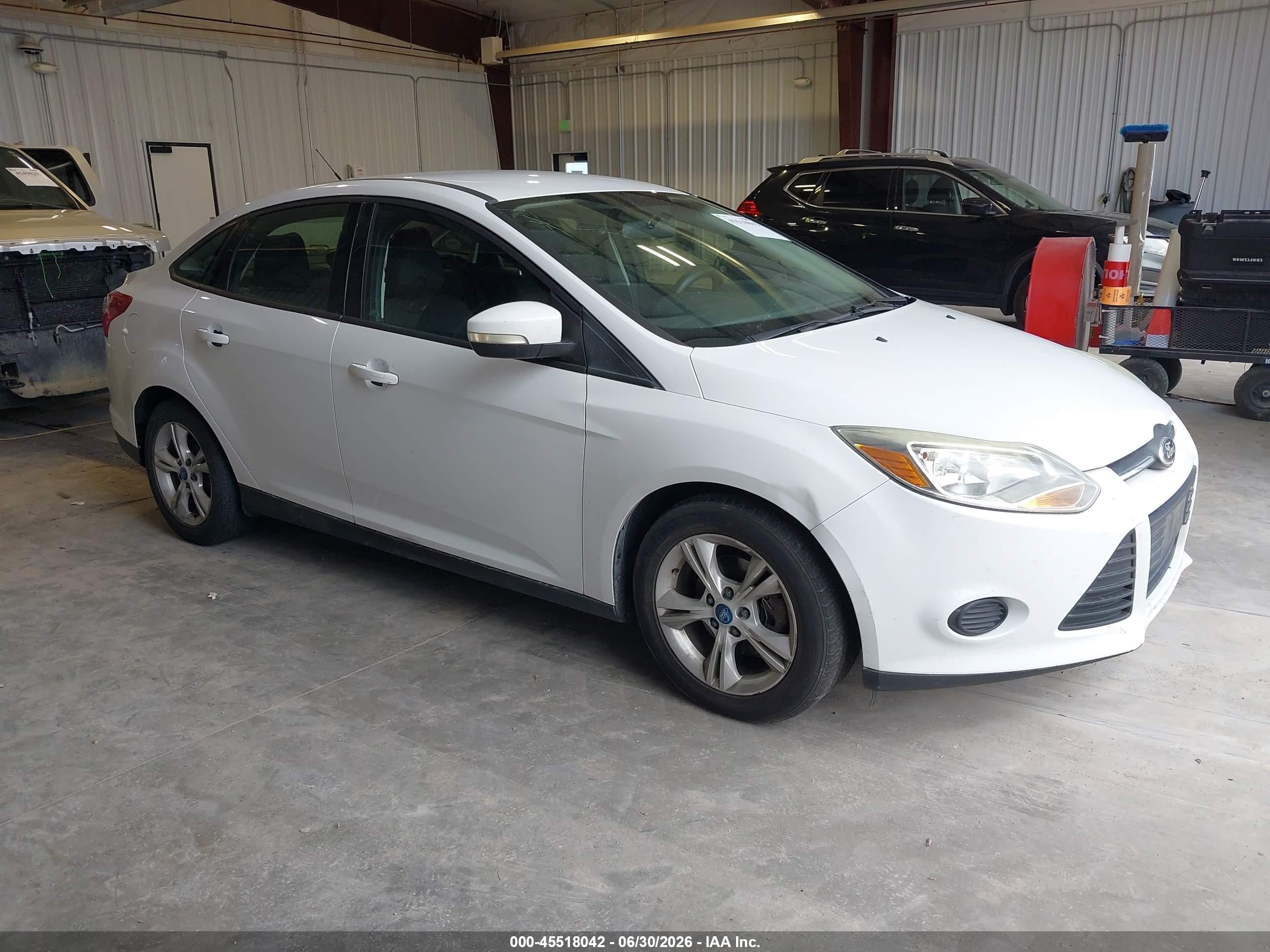 2013 Ford Focus Se White vin: 1FADP3F28DL221394