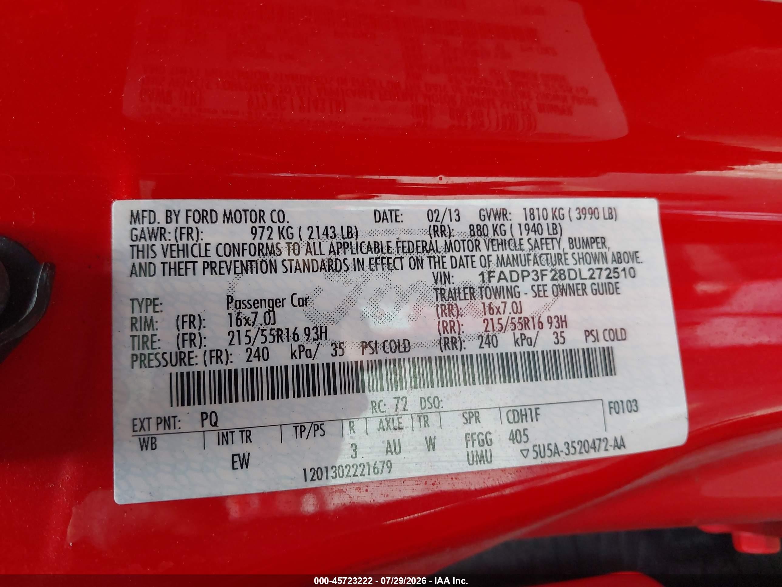2013 Ford Focus Se Red vin: 1FADP3F28DL272510