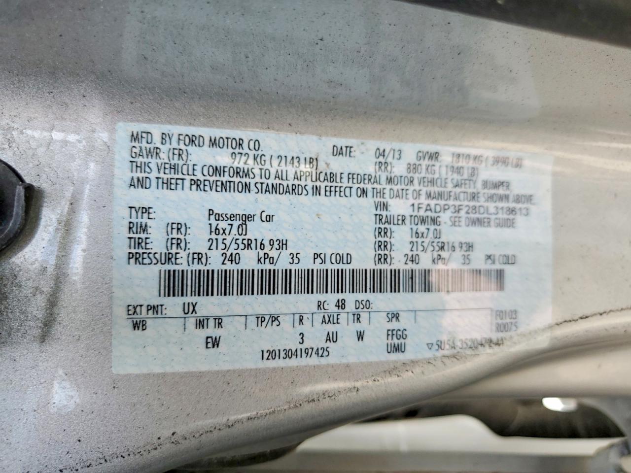 2013 Ford Focus Se Серебряный vin: 1FADP3F28DL318613
