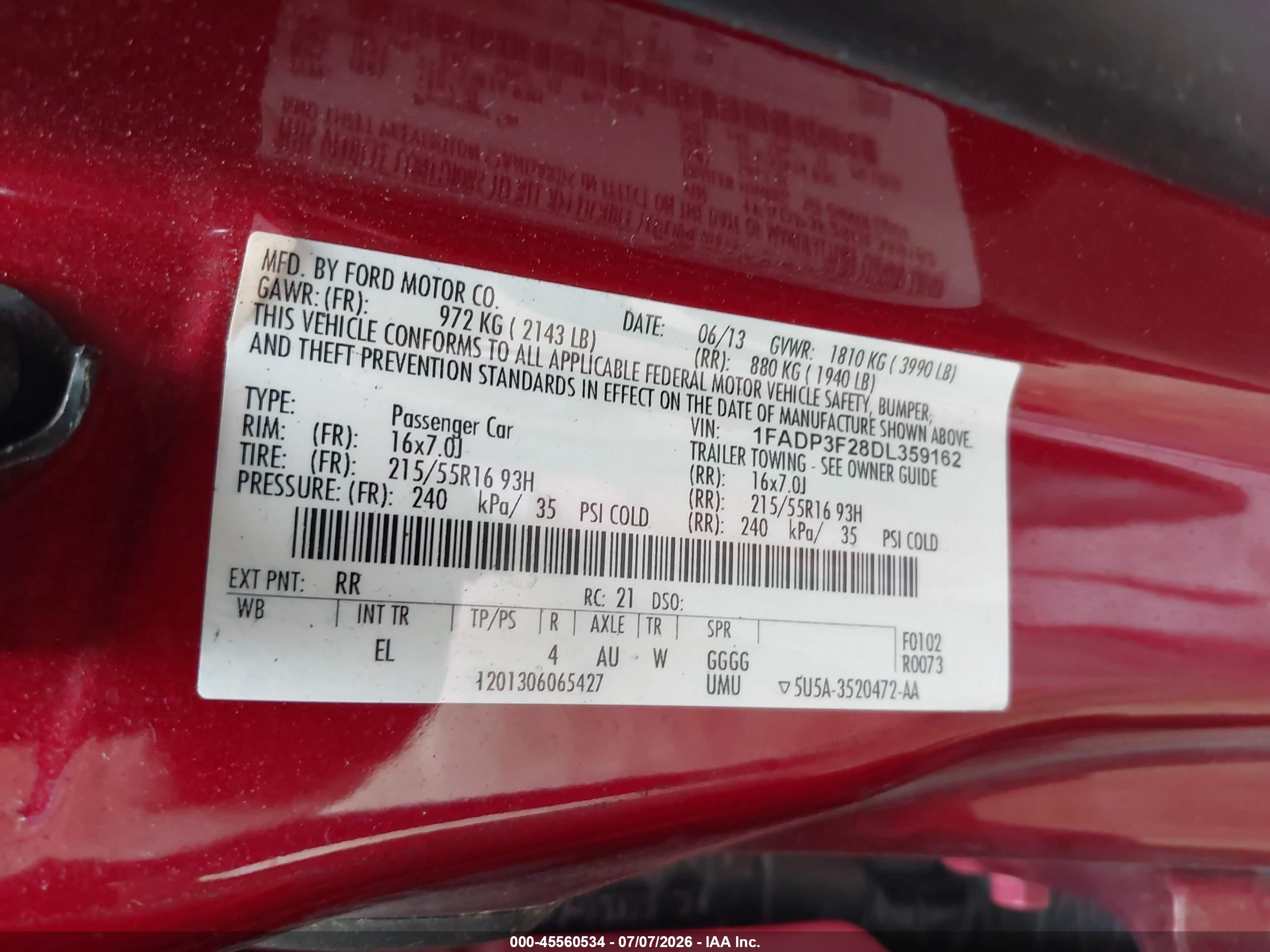 2013 Ford Focus Se Red vin: 1FADP3F28DL359162