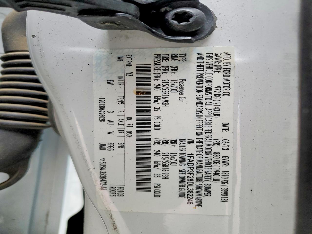 2013 Ford Focus Se White vin: 1FADP3F28DL382246