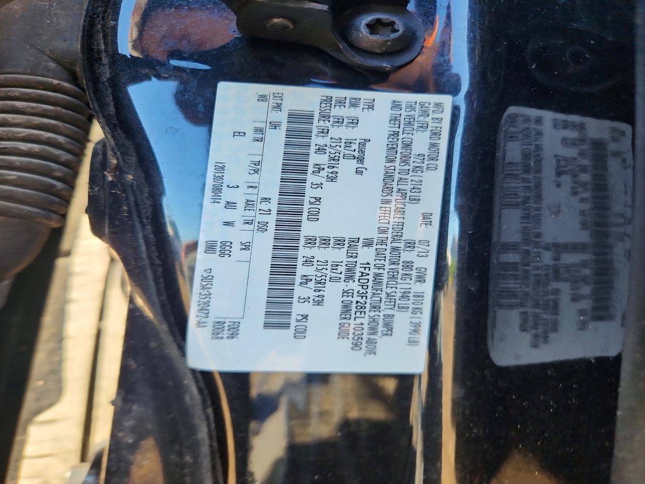 2014 Ford Focus Se Black vin: 1FADP3F28EL103590