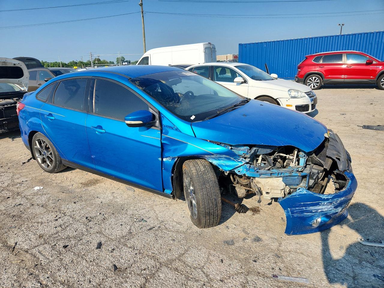 2014 Ford Focus Se Blue vin: 1FADP3F28EL115206