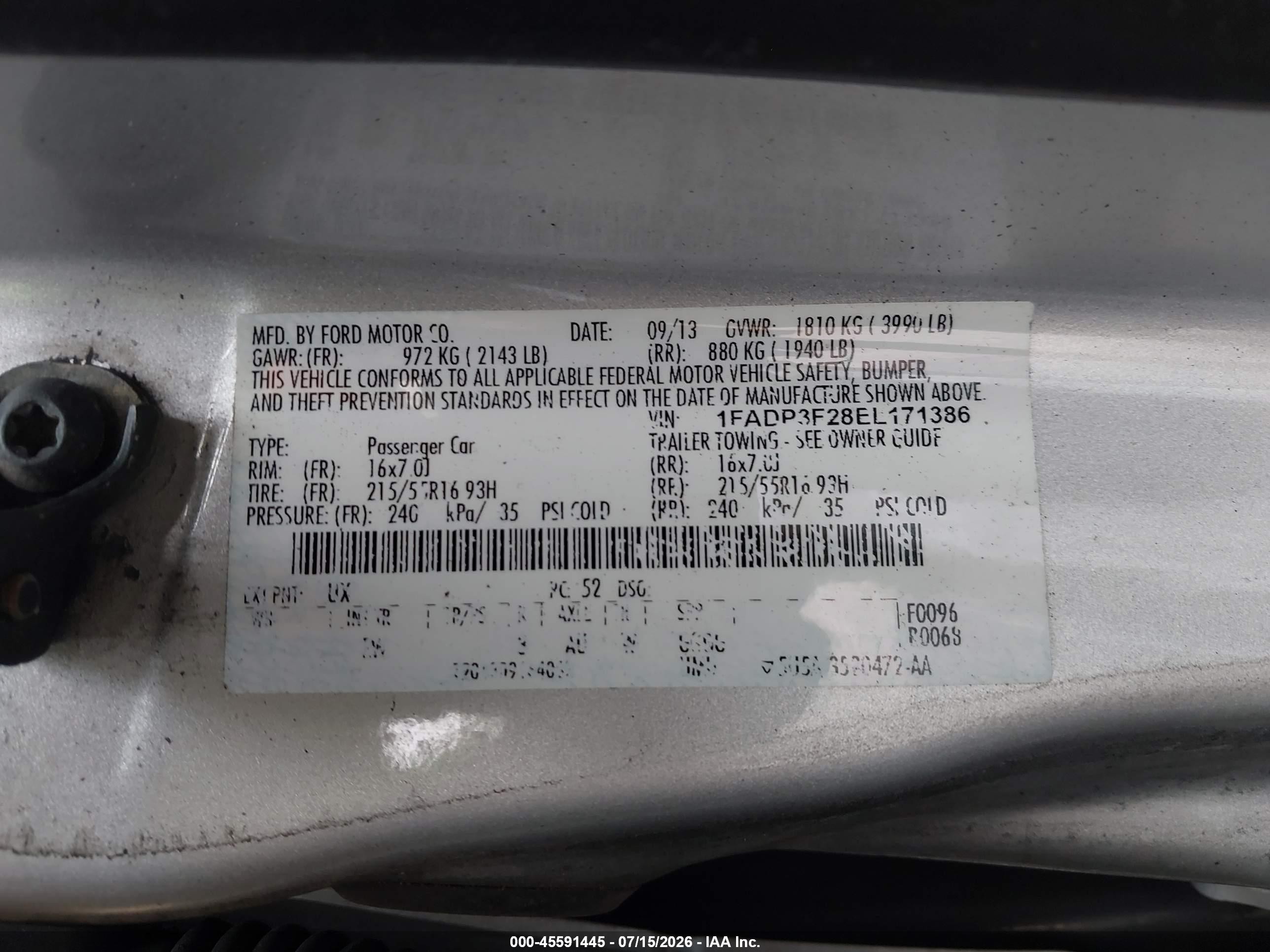 2014 Ford Focus Se Silver vin: 1FADP3F28EL171386