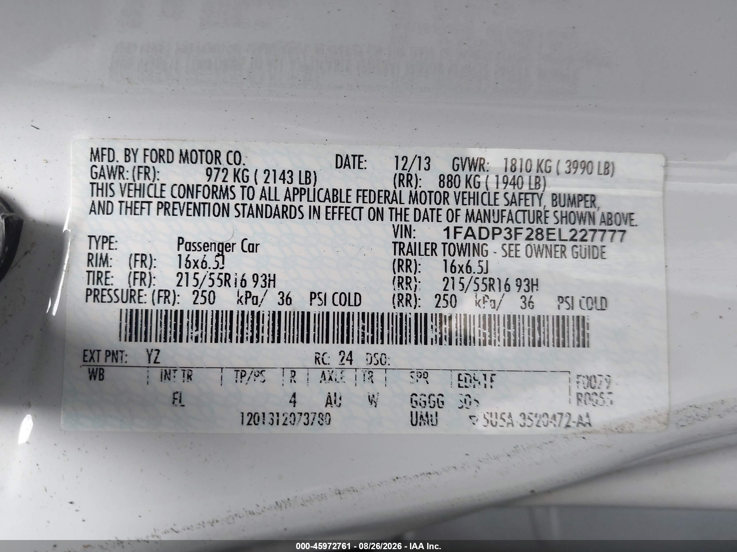 2014 Ford Focus Se White vin: 1FADP3F28EL227777