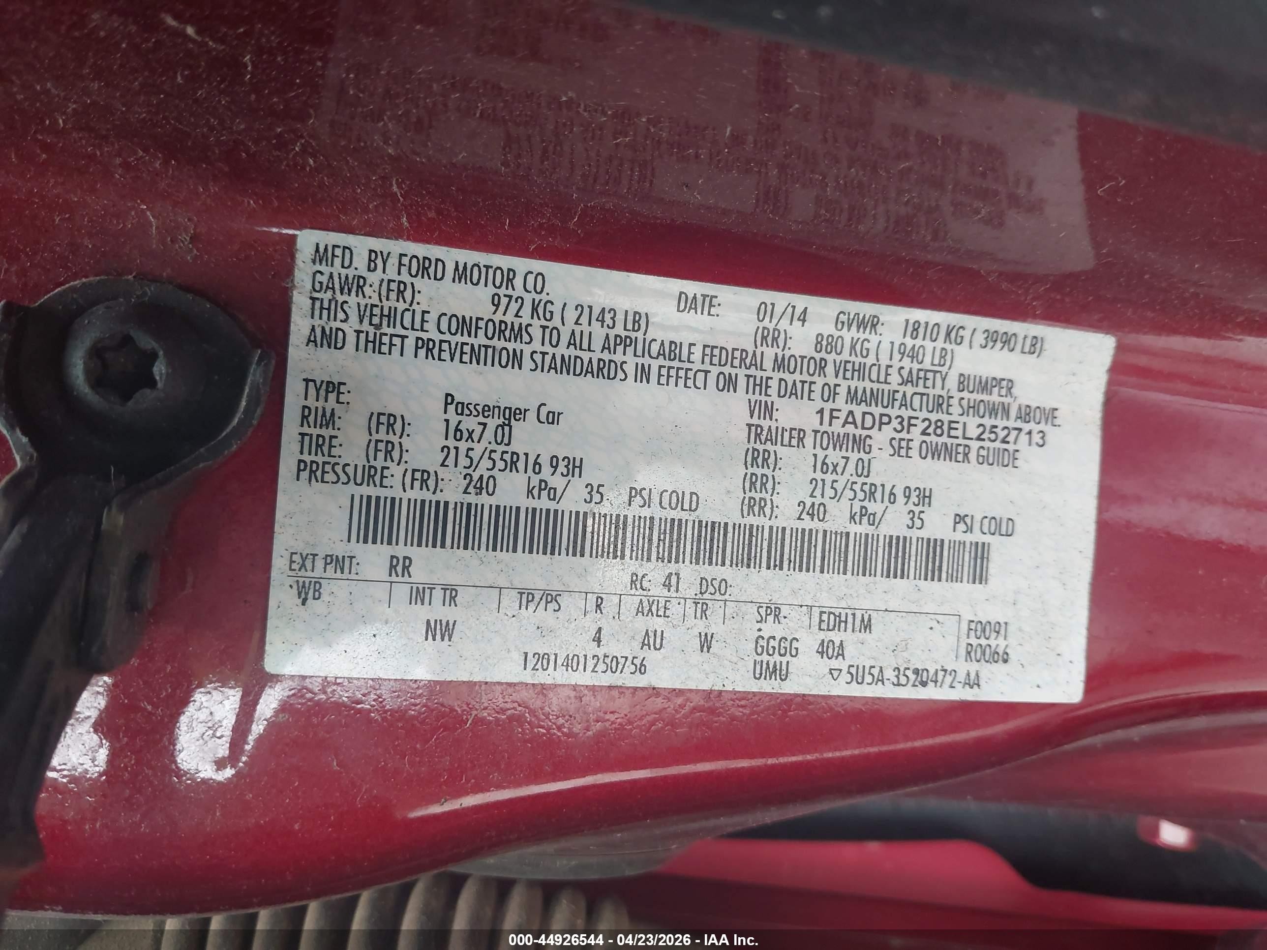 2014 Ford Focus Se Red vin: 1FADP3F28EL252713