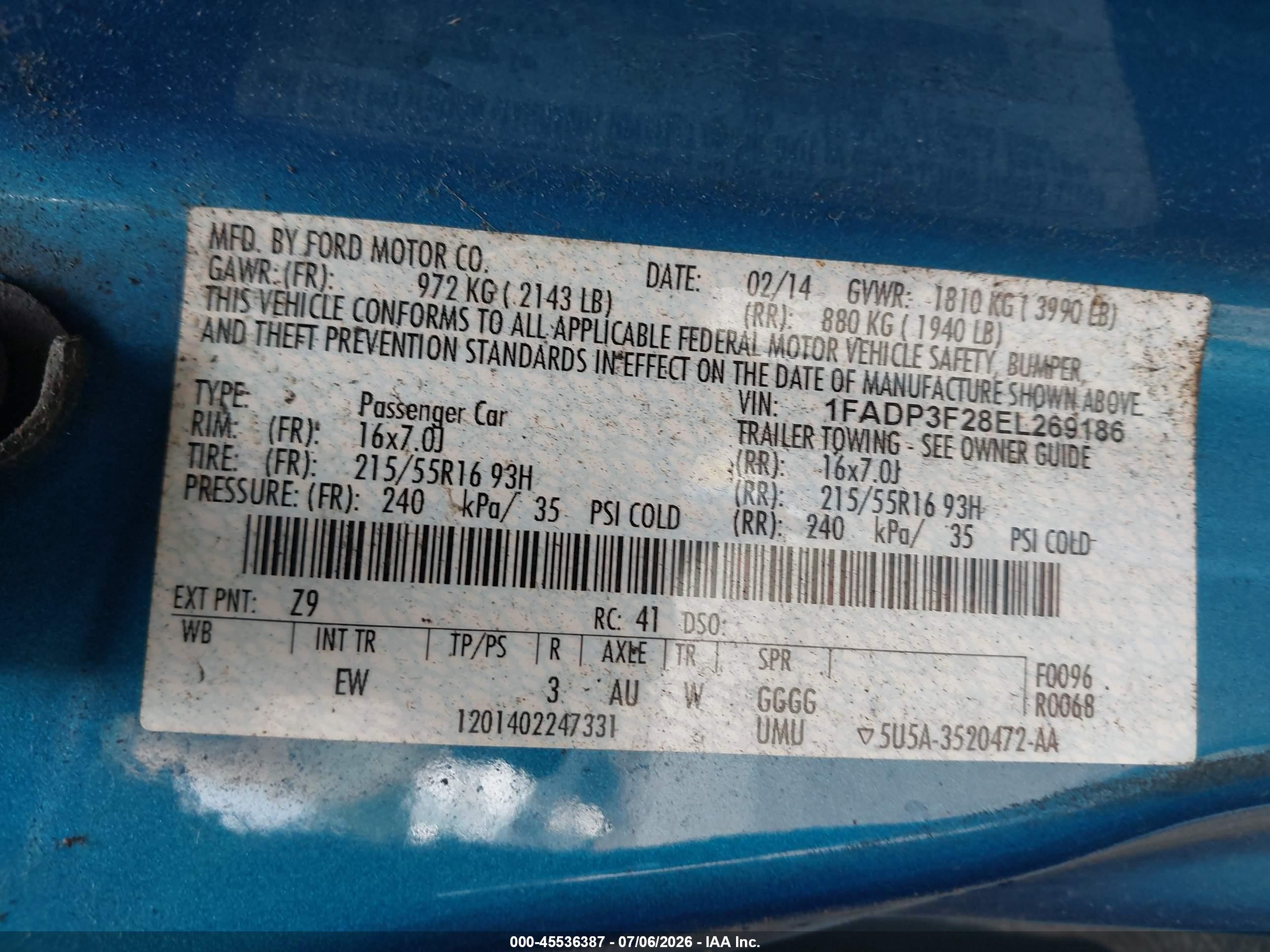 2014 Ford Focus Se Blue vin: 1FADP3F28EL269186