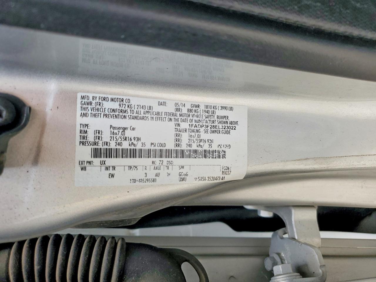 2014 Ford Focus Se Silver vin: 1FADP3F28EL323022