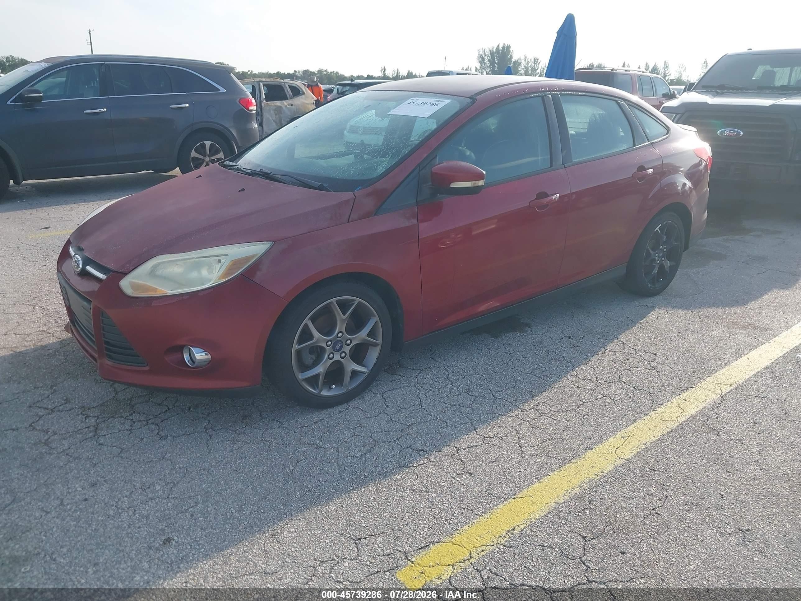 2014 Ford Focus Se Red vin: 1FADP3F28EL331055