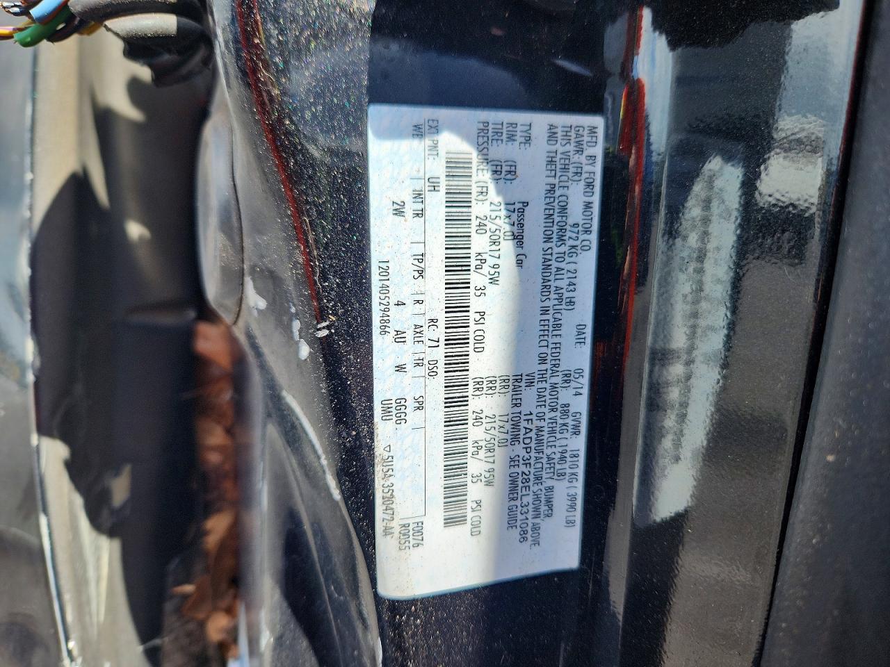 2014 Ford Focus Se Black vin: 1FADP3F28EL331086