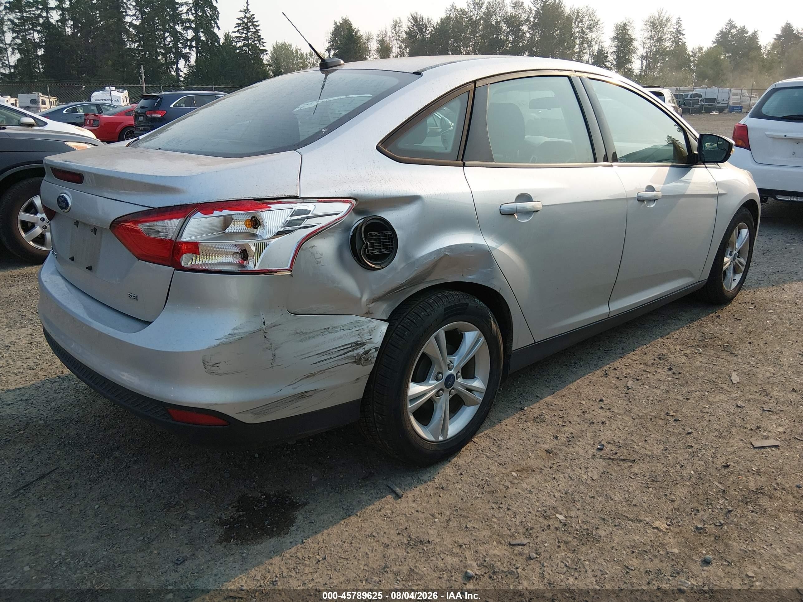 2014 Ford Focus Se Silver vin: 1FADP3F28EL391868