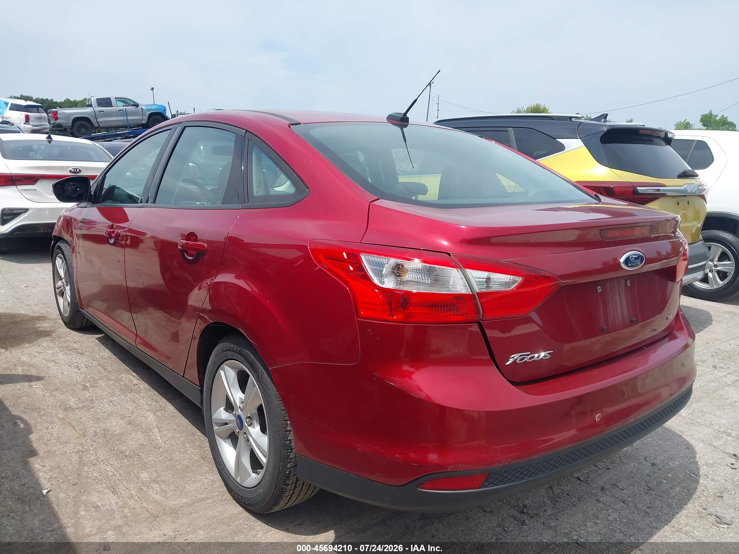 2014 Ford Focus Se Red vin: 1FADP3F28EL401878