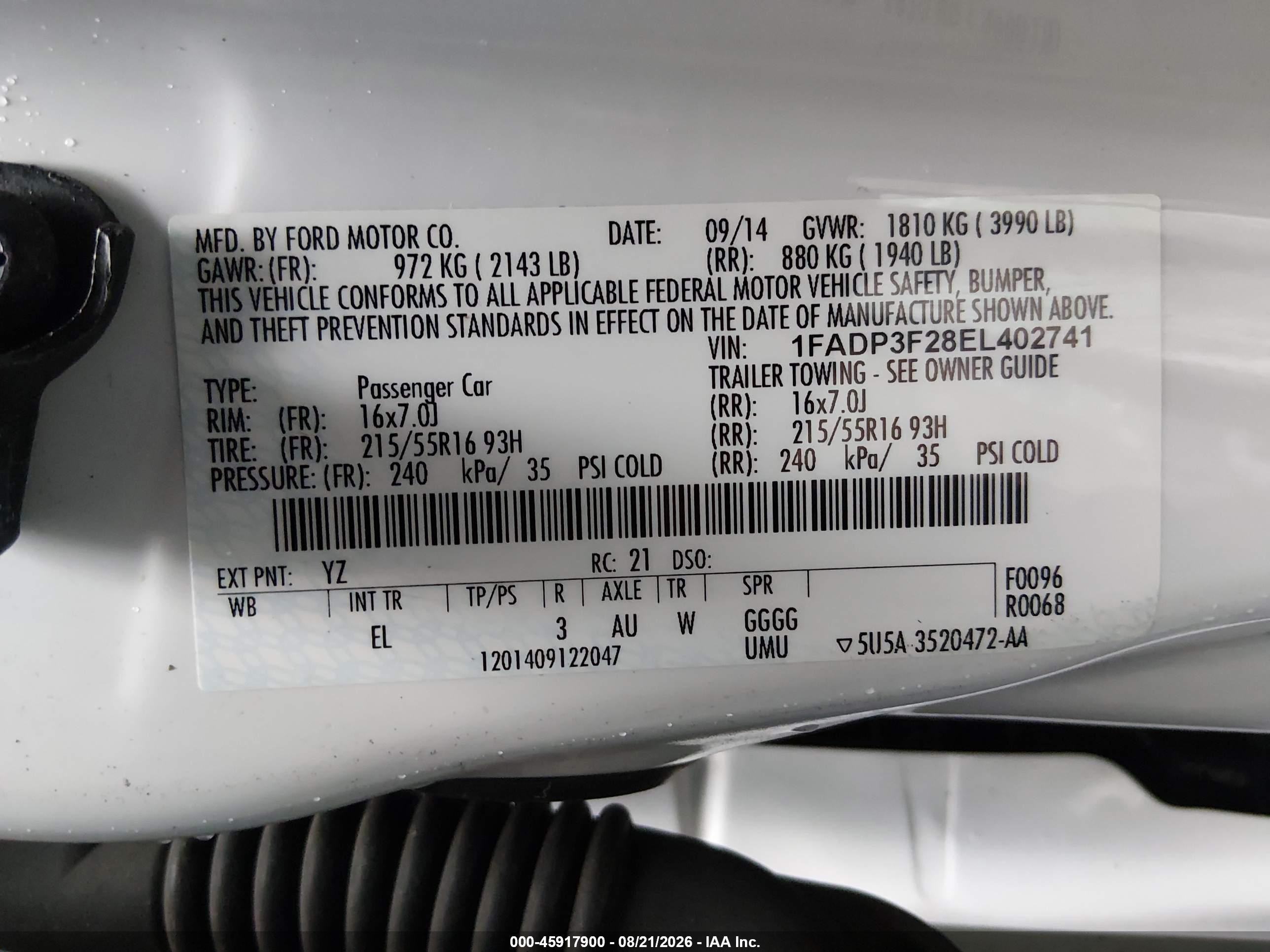 2014 Ford Focus Se Белый vin: 1FADP3F28EL402741