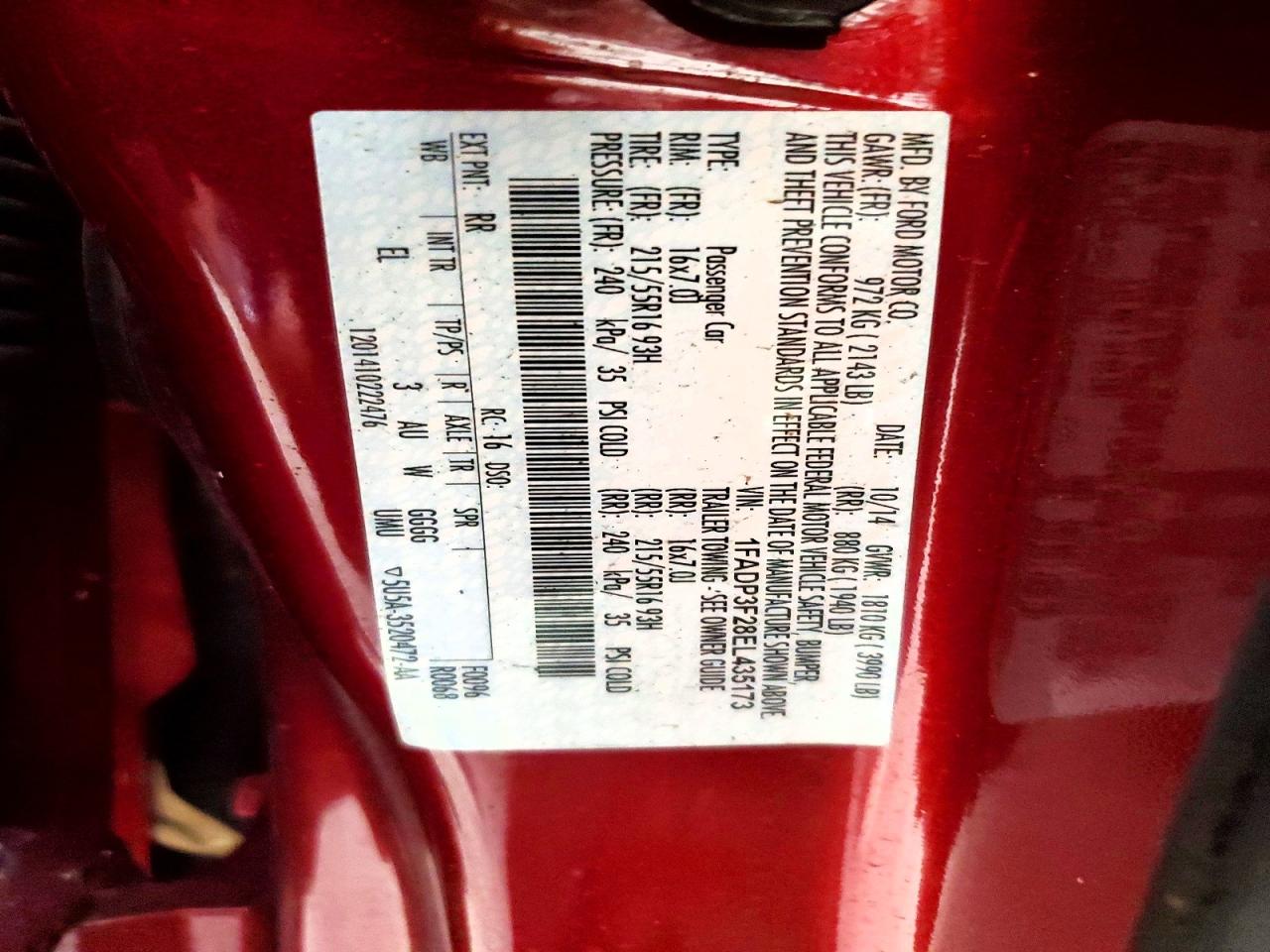 2014 Ford Focus Se Red vin: 1FADP3F28EL435173