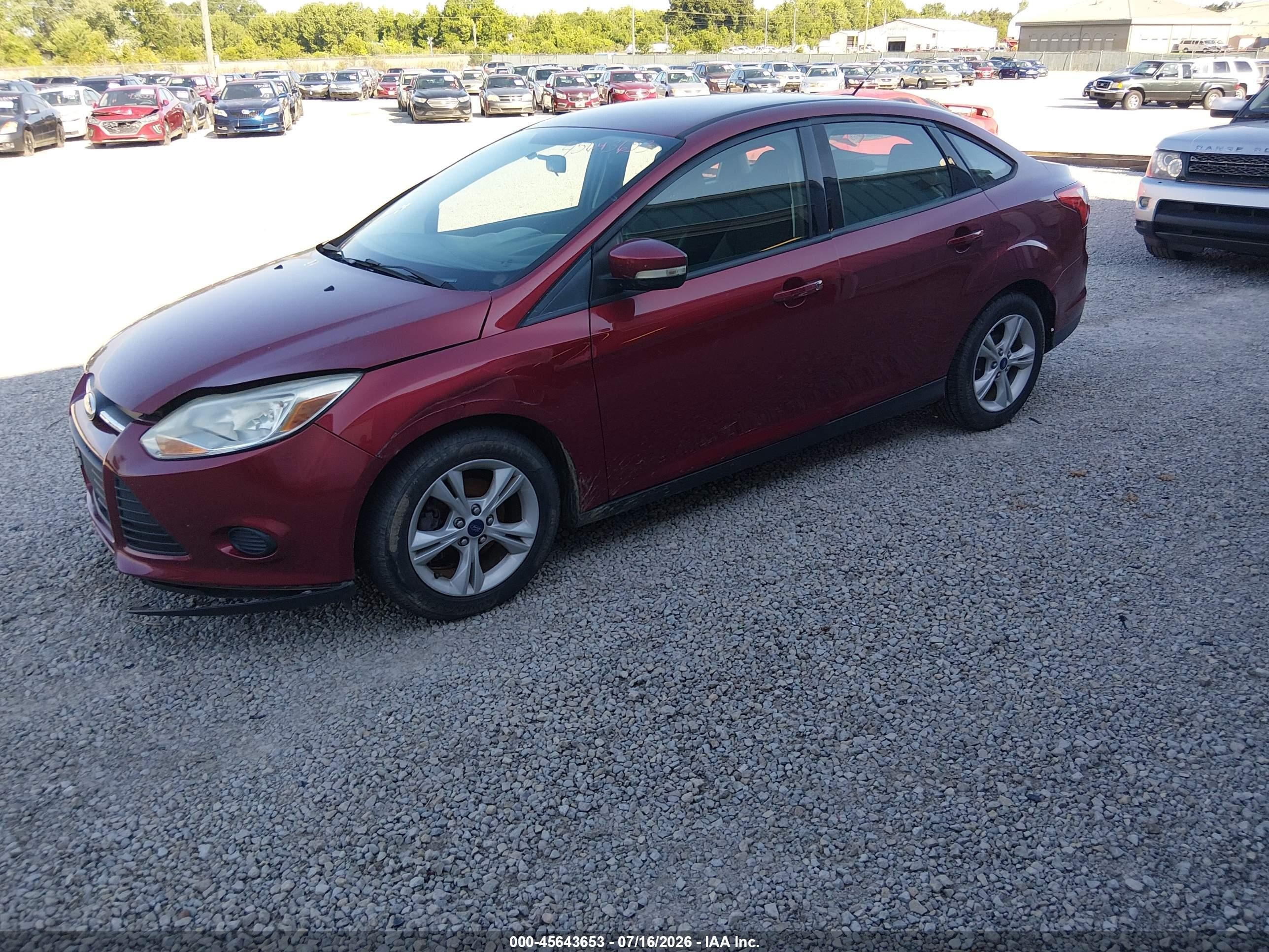 2014 Ford Focus Se Burgundy vin: 1FADP3F28EL438641