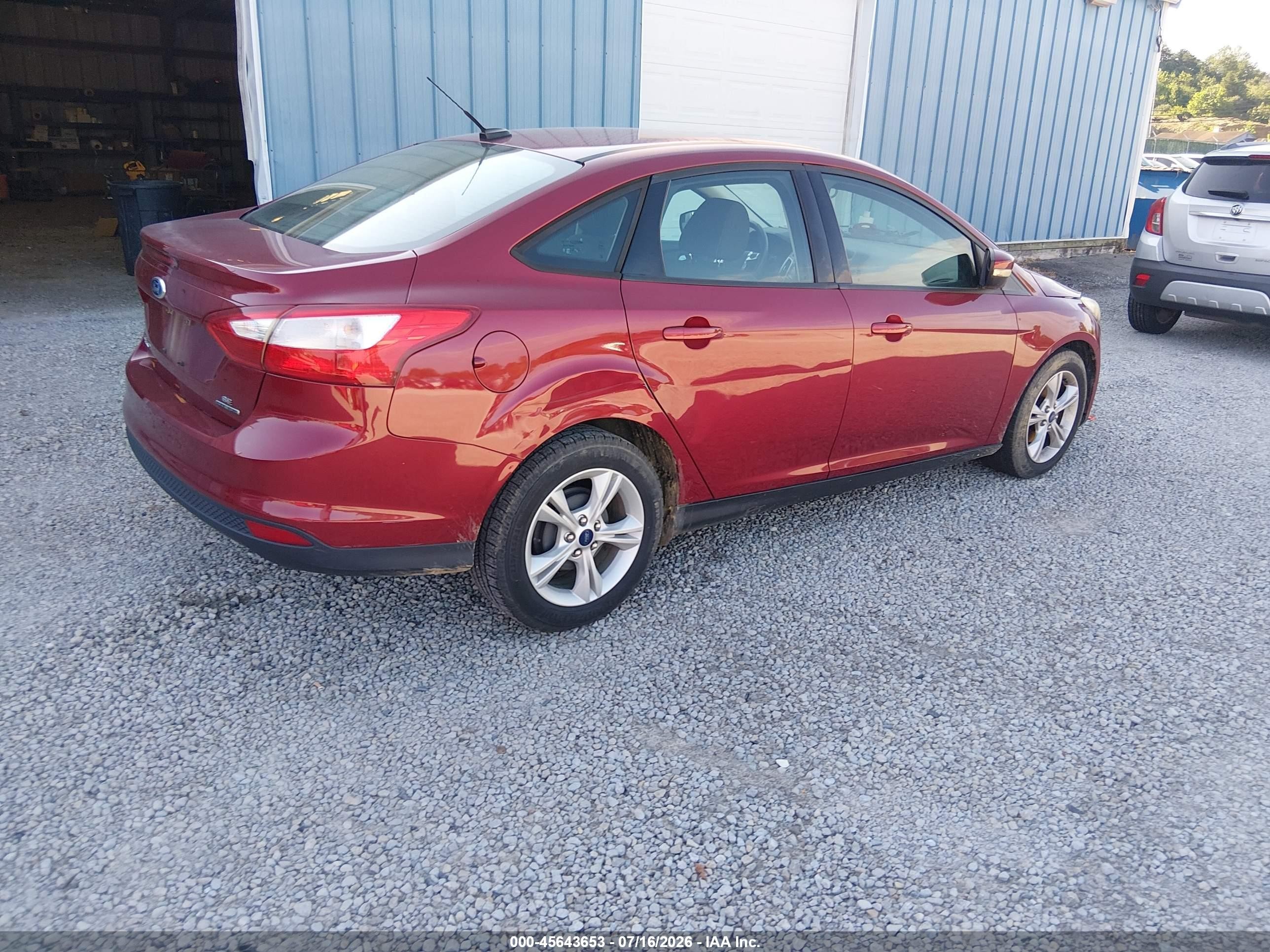 2014 Ford Focus Se Burgundy vin: 1FADP3F28EL438641