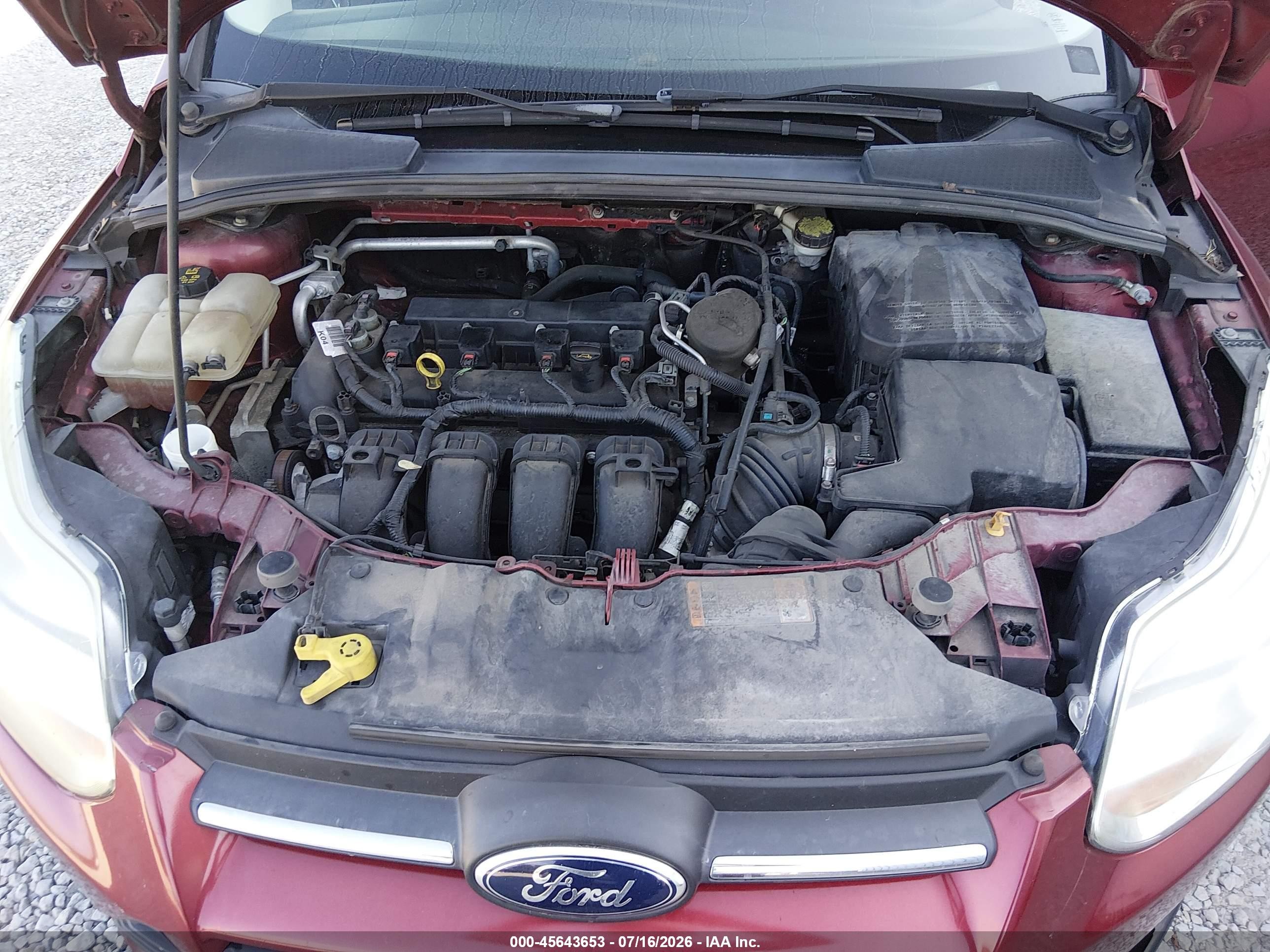 2014 Ford Focus Se Burgundy vin: 1FADP3F28EL438641