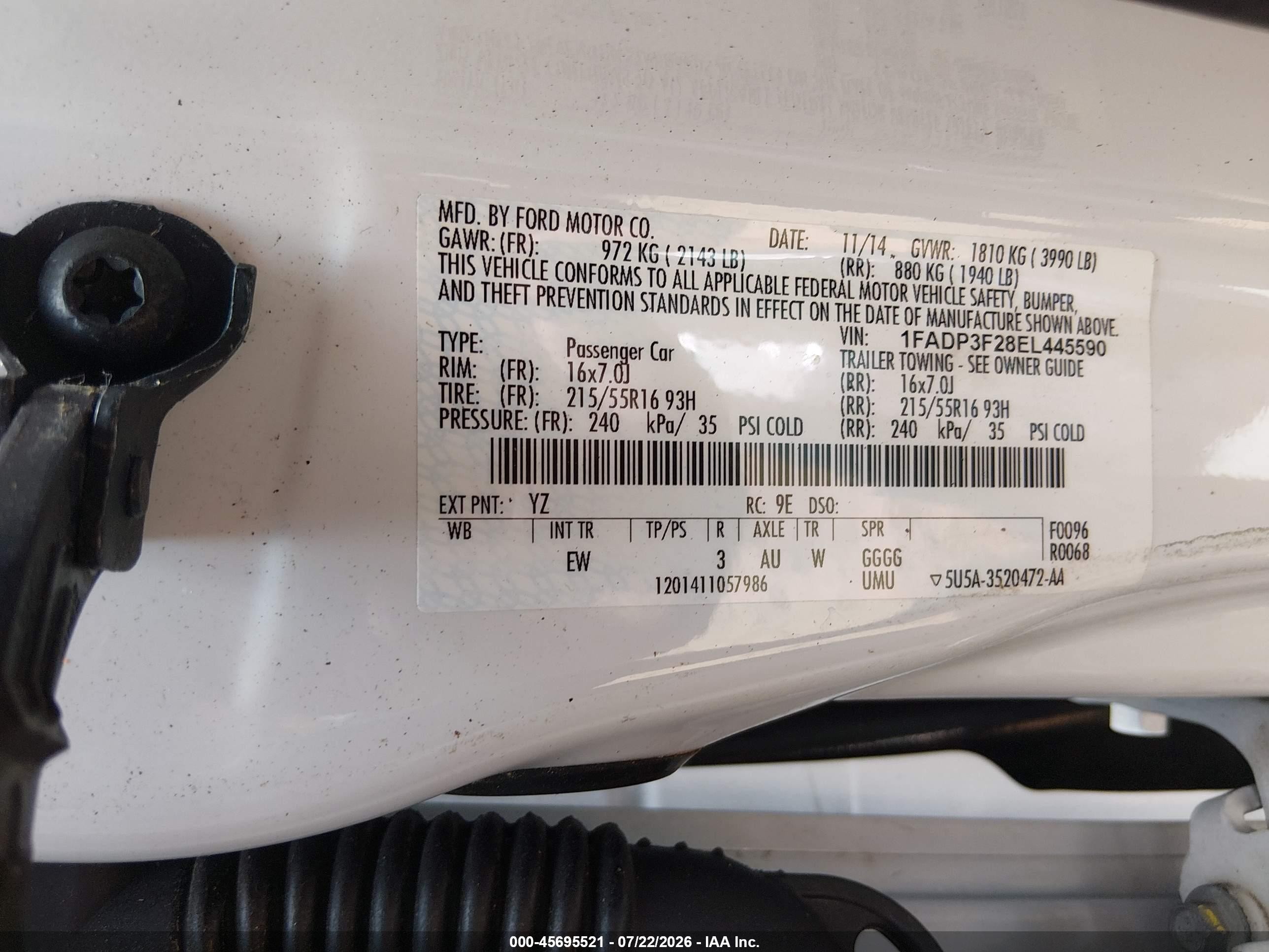 2014 Ford Focus Se Белый vin: 1FADP3F28EL445590