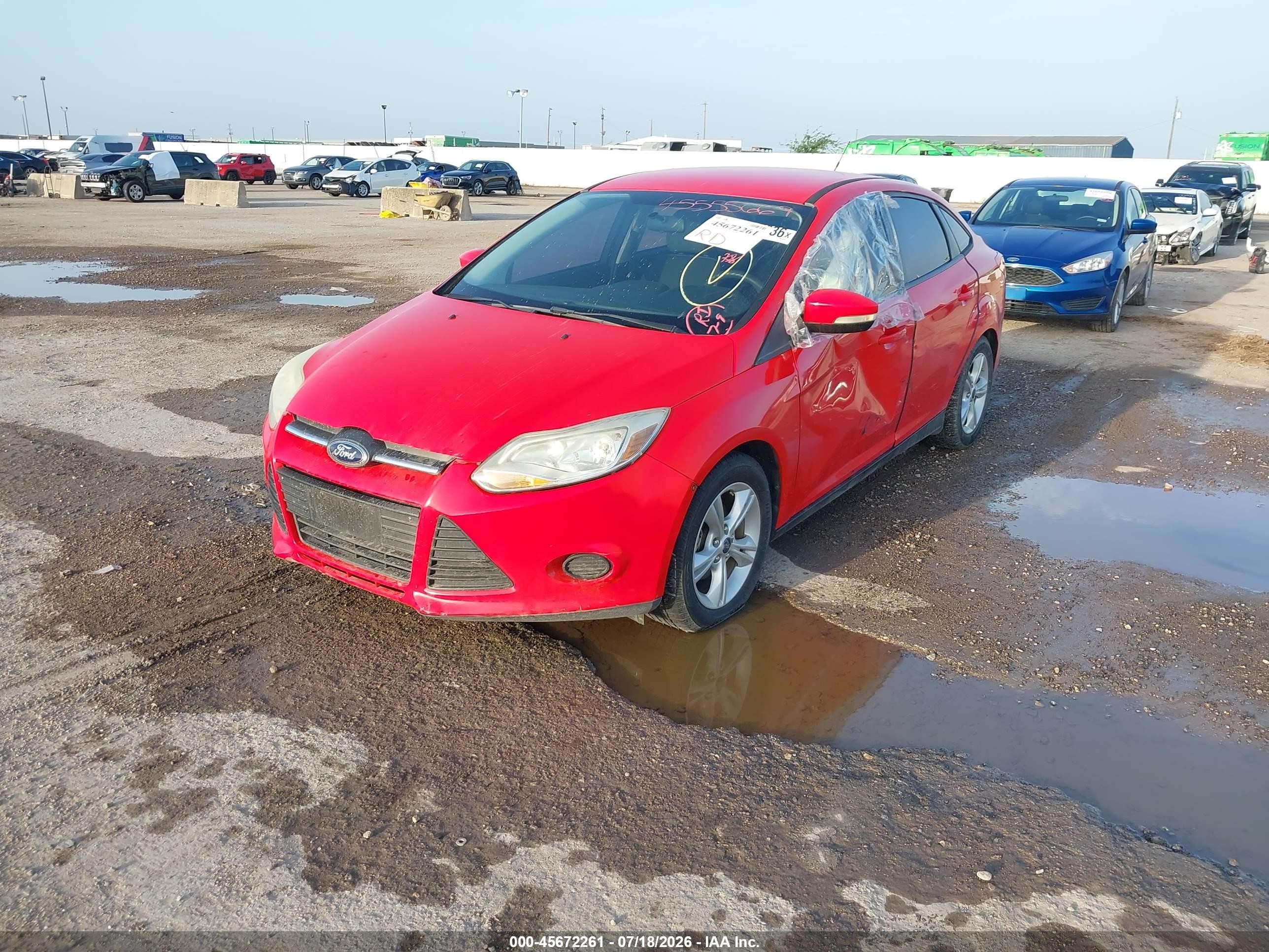 2014 Ford Focus Se Red vin: 1FADP3F28EL452457
