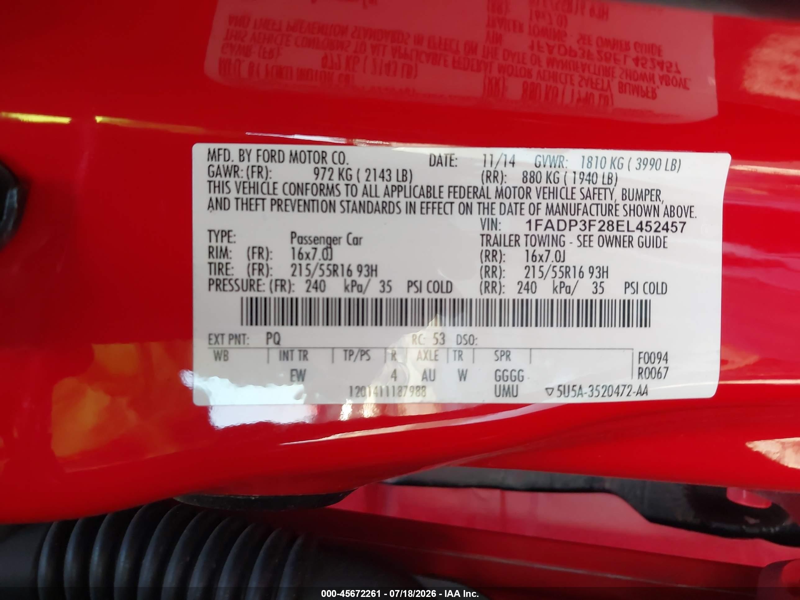 2014 Ford Focus Se Red vin: 1FADP3F28EL452457