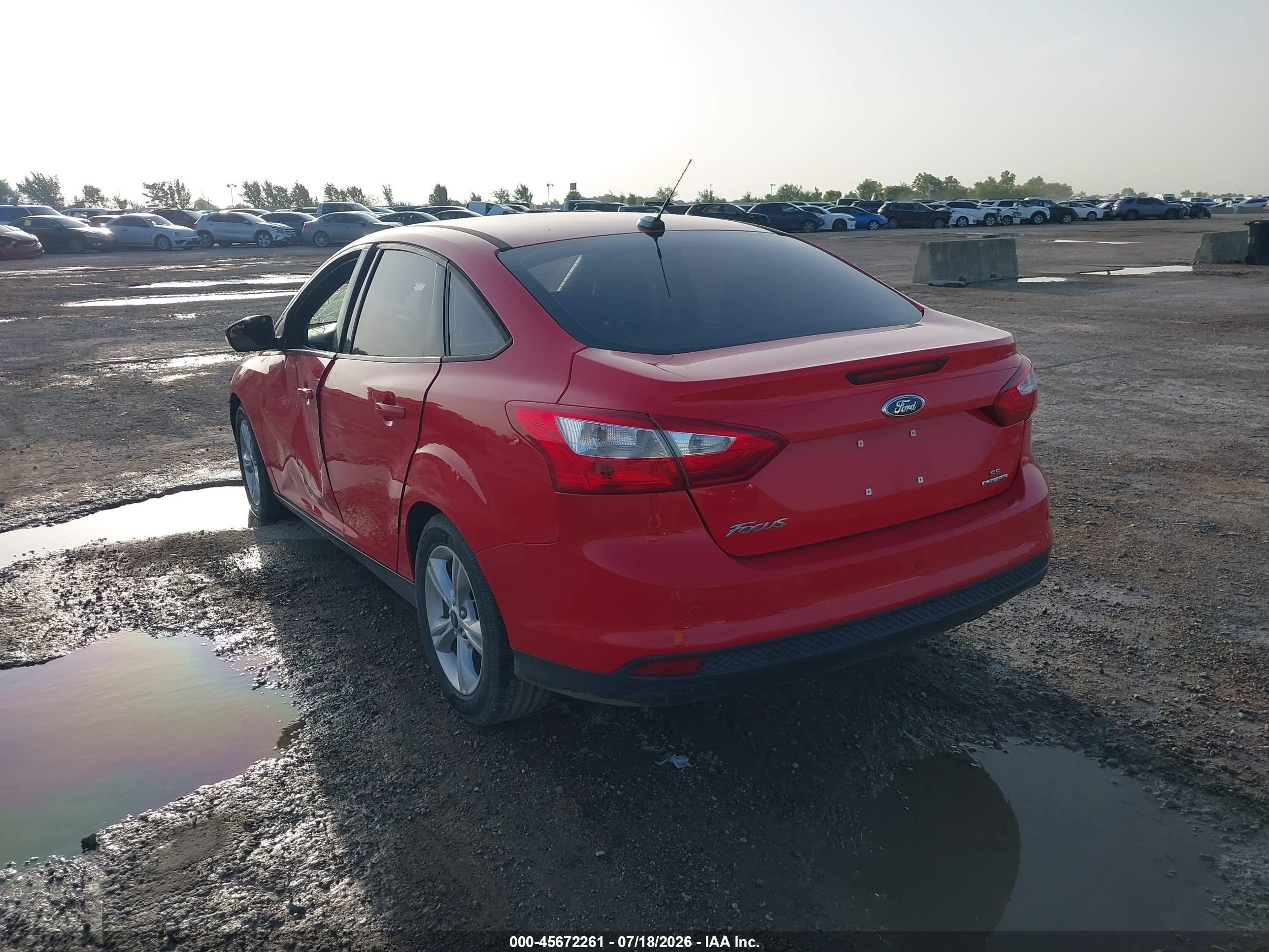 2014 Ford Focus Se Red vin: 1FADP3F28EL452457