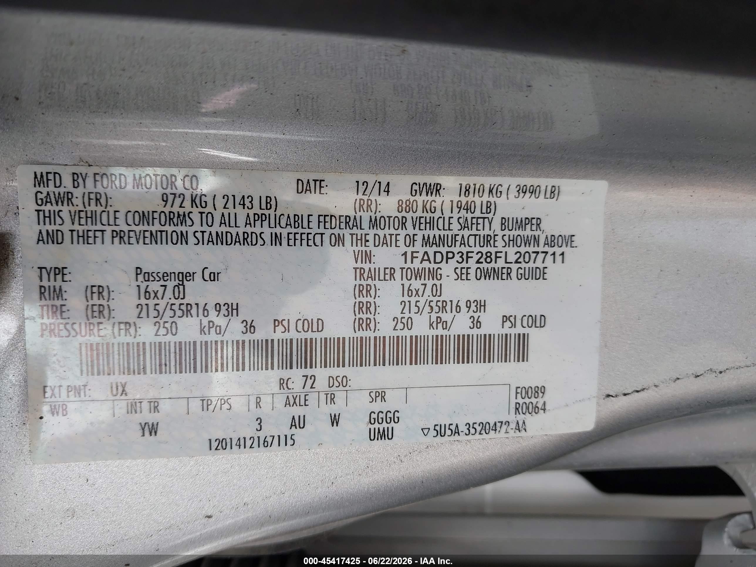 2015 Ford Focus Se Silver vin: 1FADP3F28FL207711