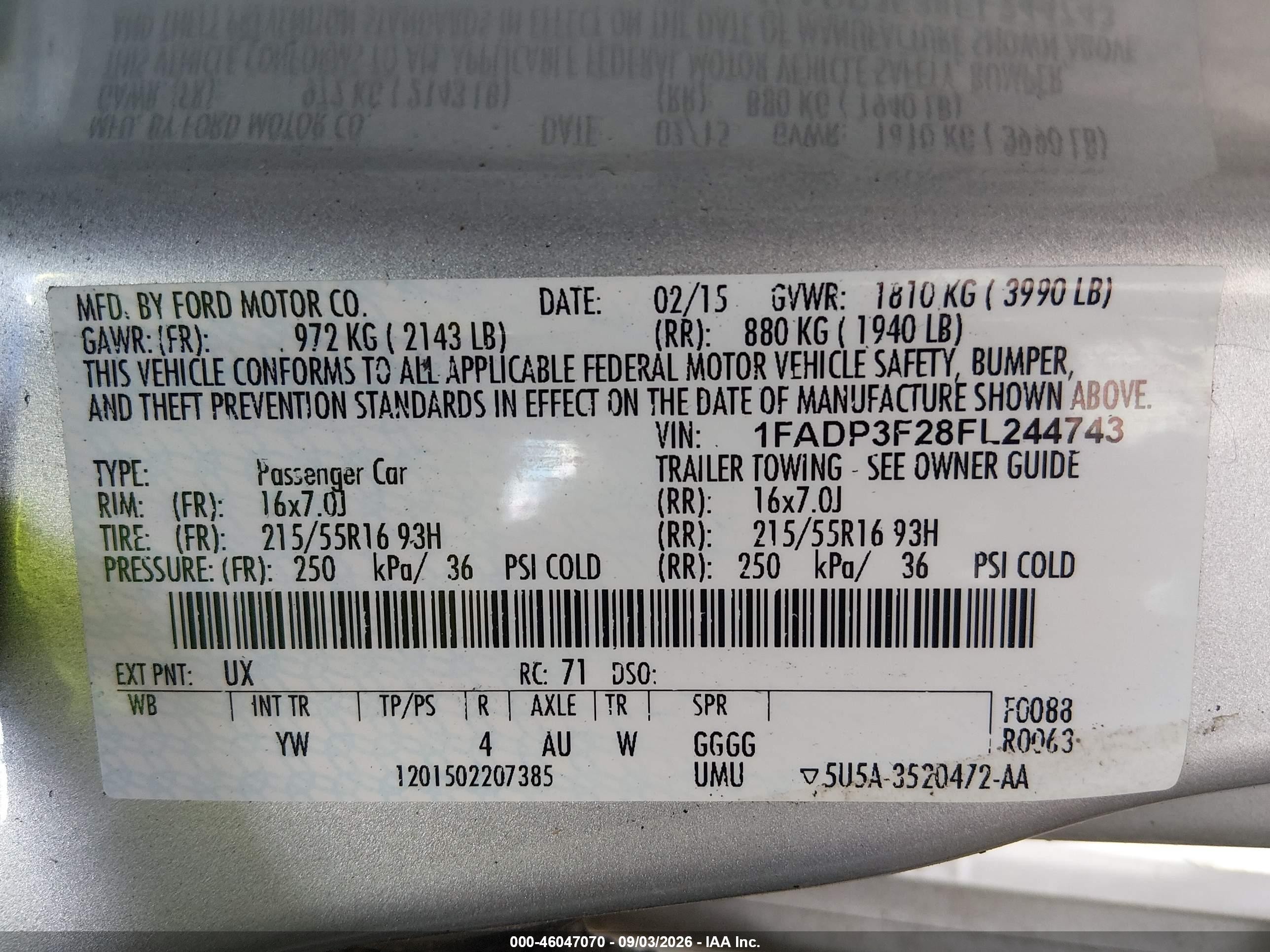 2015 Ford Focus Se Silver vin: 1FADP3F28FL244743