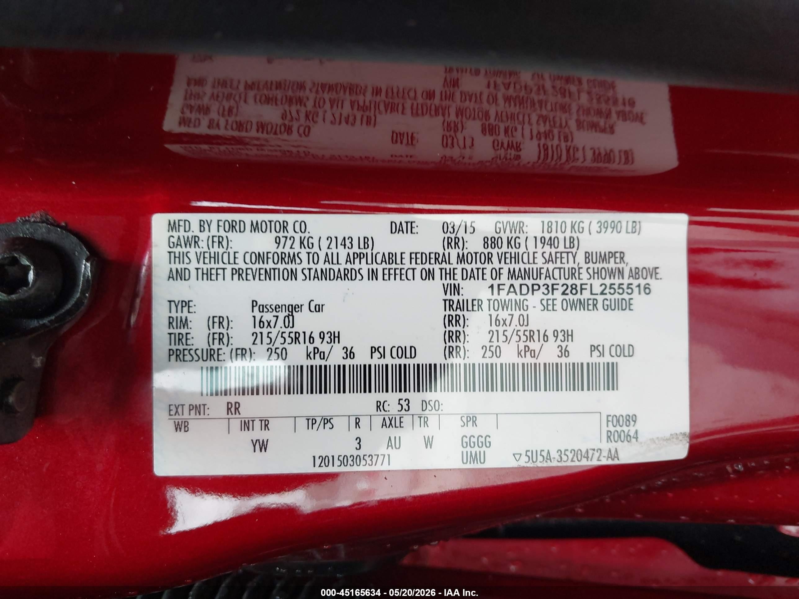 2015 Ford Focus Se Red vin: 1FADP3F28FL255516