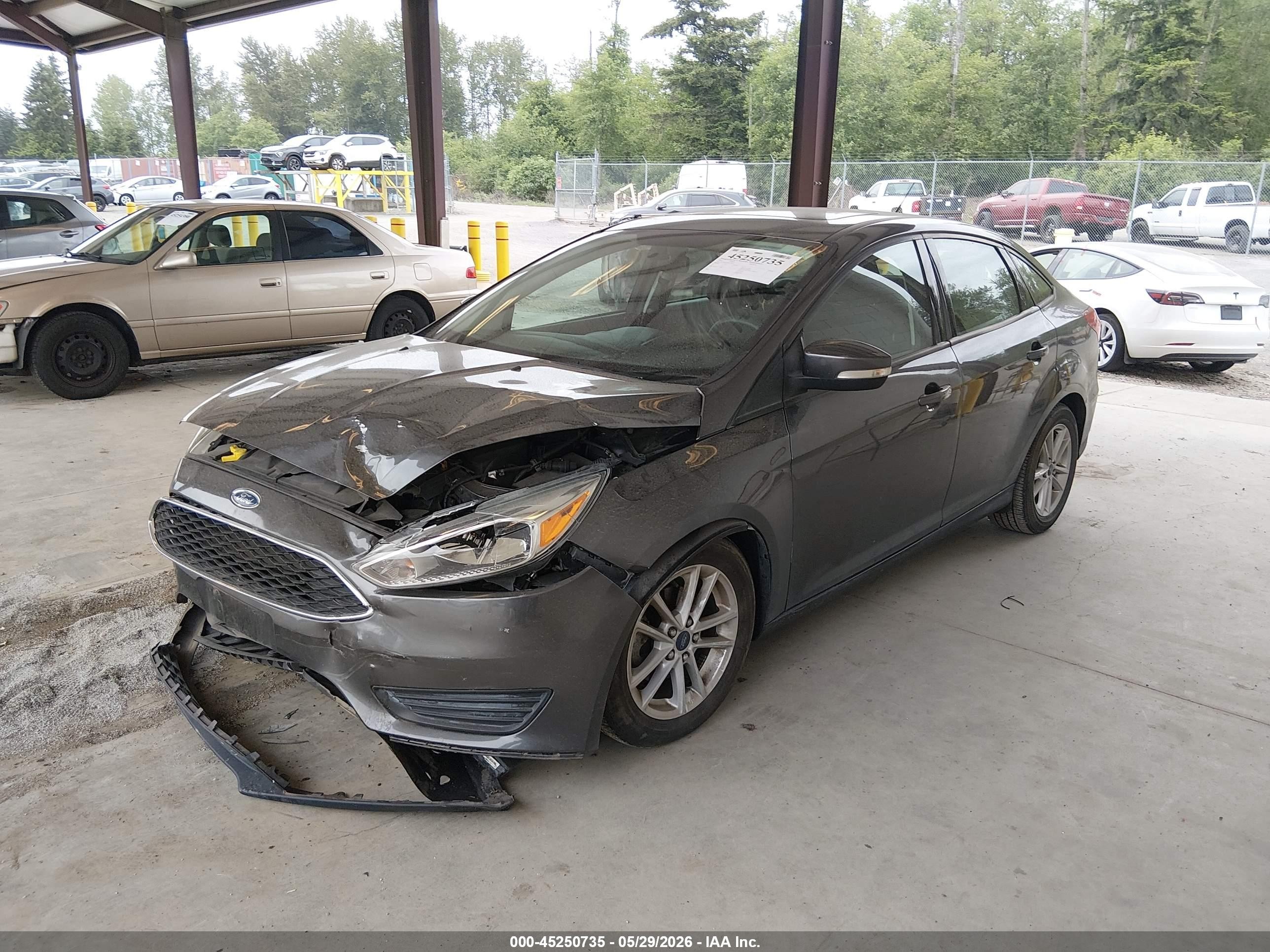 2015 Ford Focus Se Gray vin: 1FADP3F28FL294073