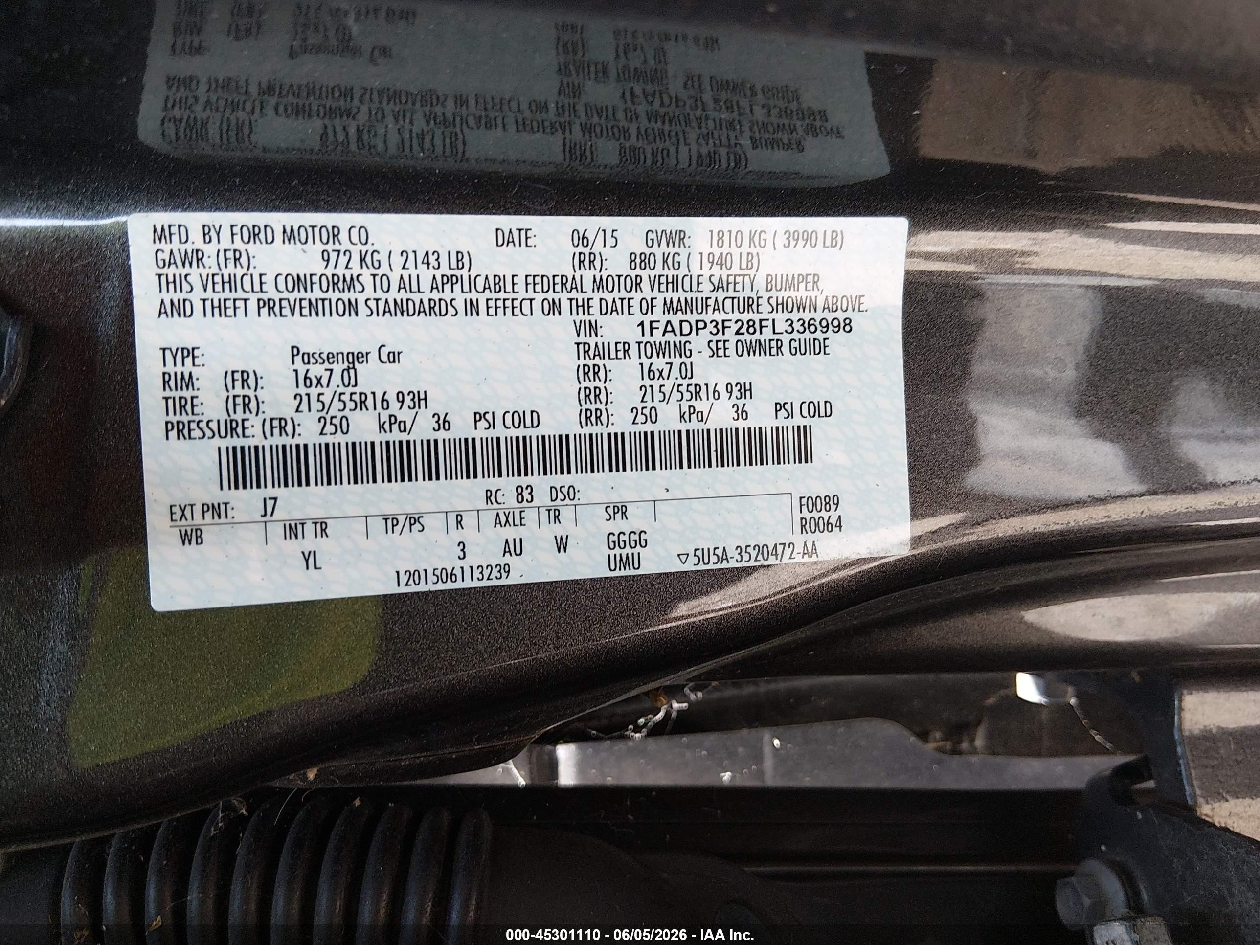 2015 Ford Focus Se Gray vin: 1FADP3F28FL336998