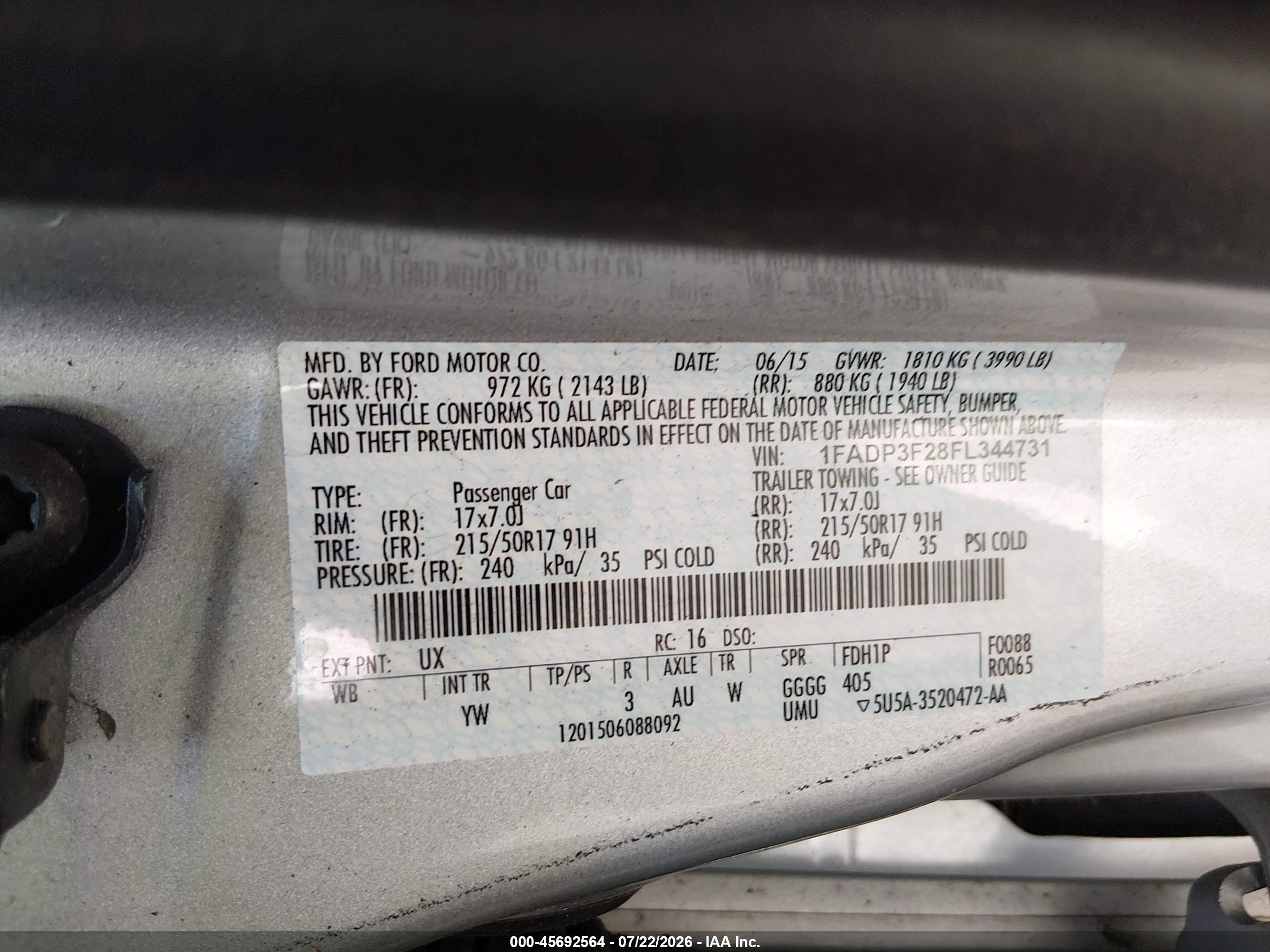 2015 Ford Focus Se Серебряный vin: 1FADP3F28FL344731