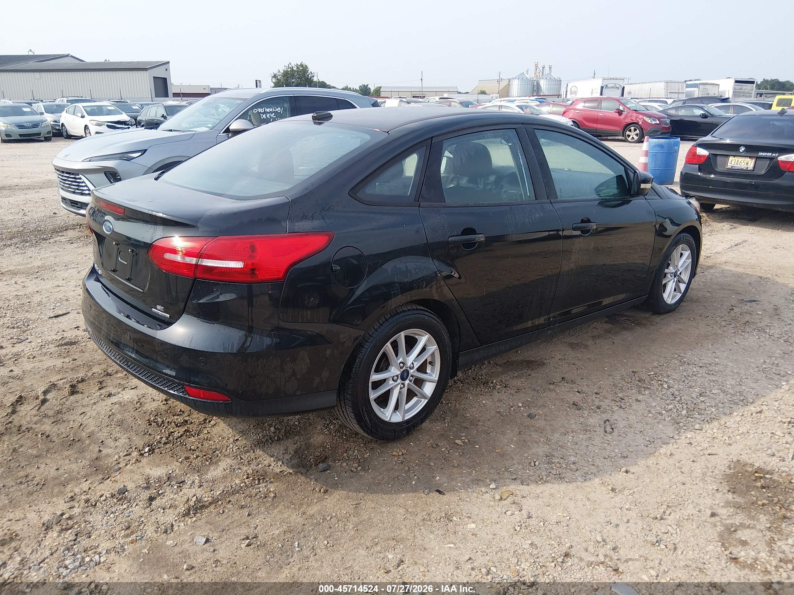 2015 Ford Focus Se Black vin: 1FADP3F28FL365949