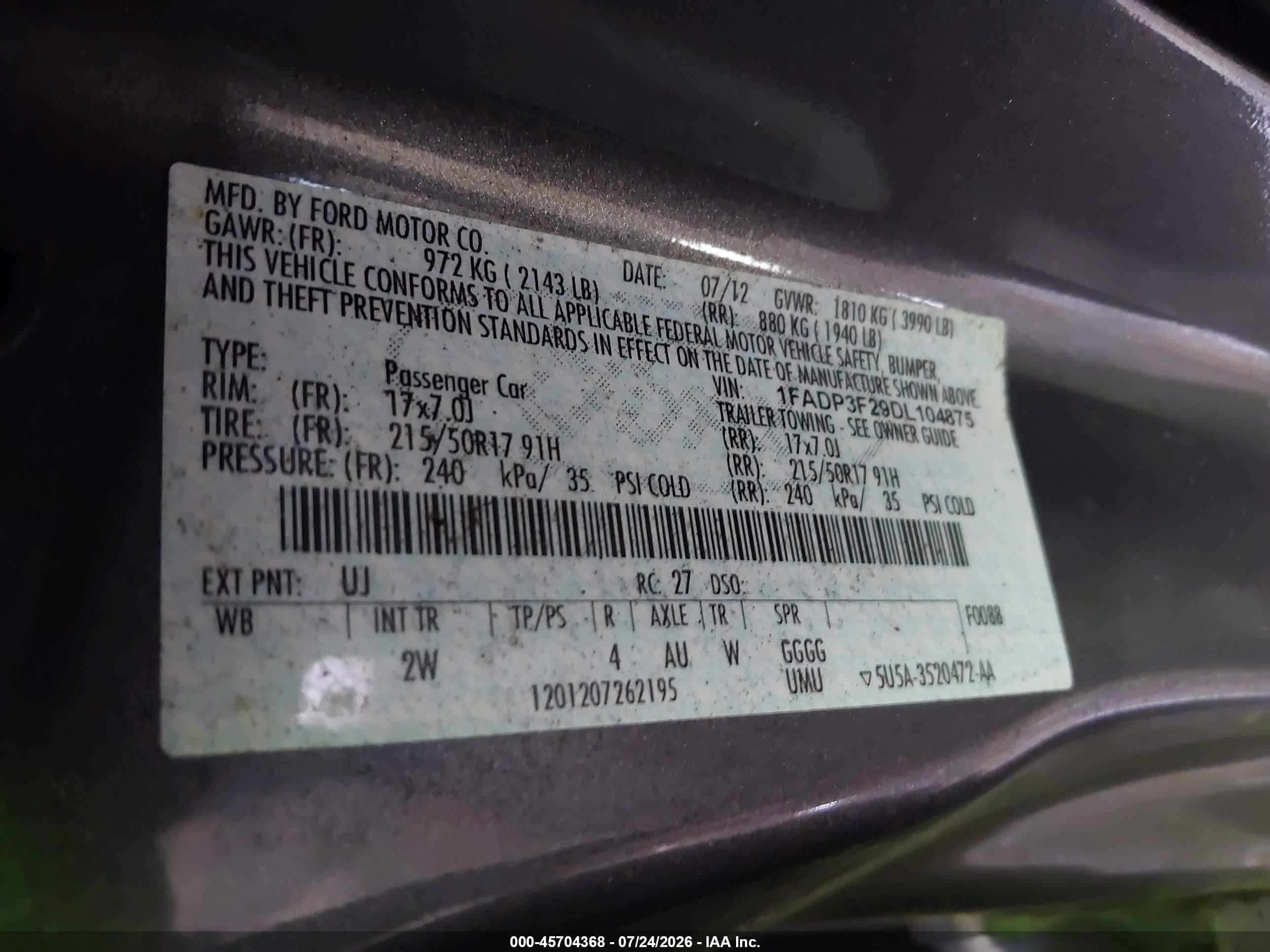 2013 Ford Focus Se Gray vin: 1FADP3F29DL104875
