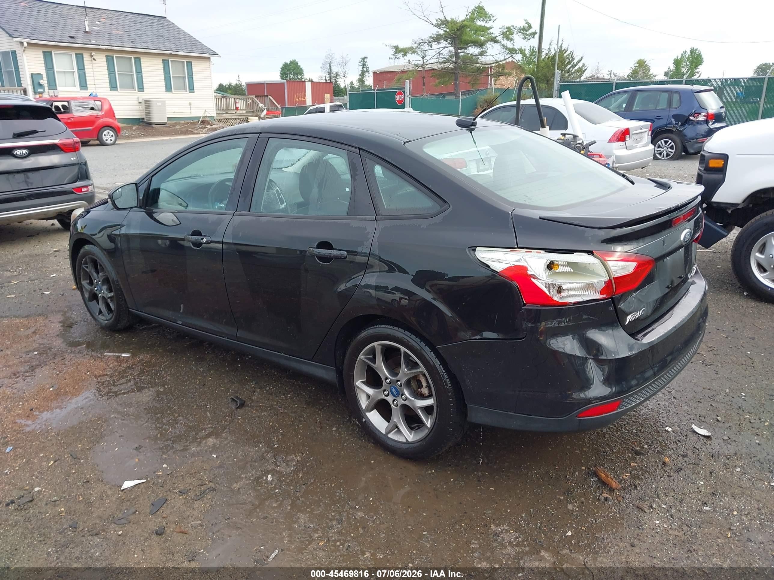 2013 Ford Focus Se Black vin: 1FADP3F29DL121188