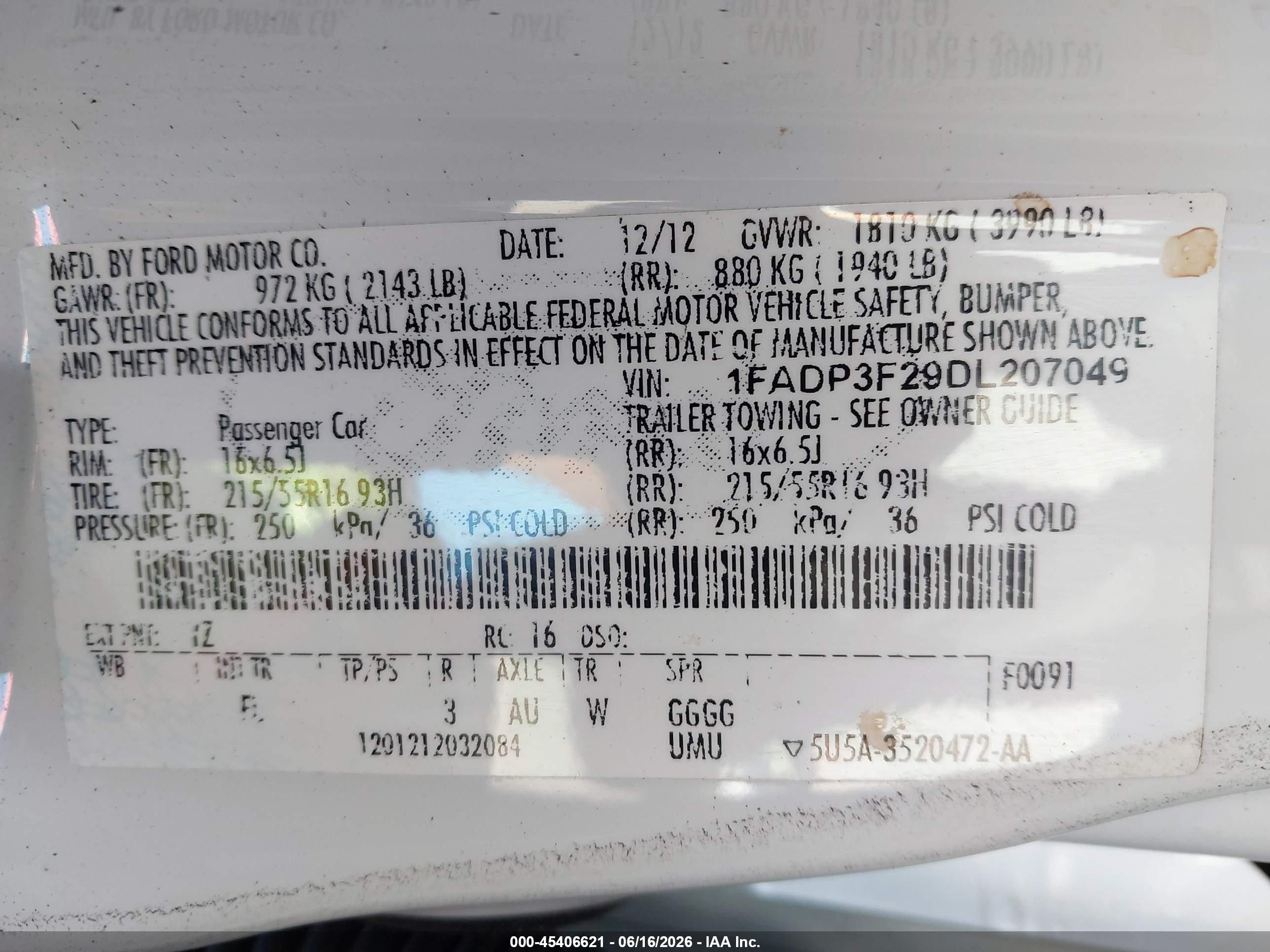 2013 Ford Focus Se White vin: 1FADP3F29DL207049
