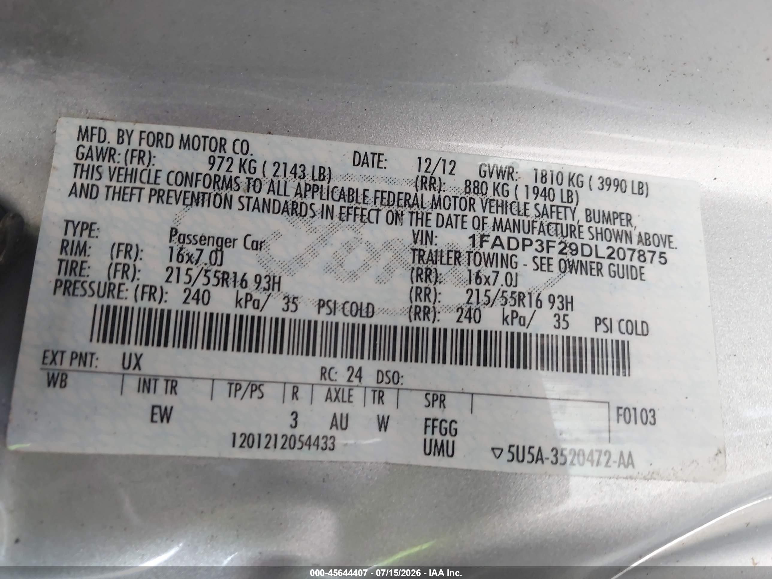 2013 Ford Focus Se Silver vin: 1FADP3F29DL207875