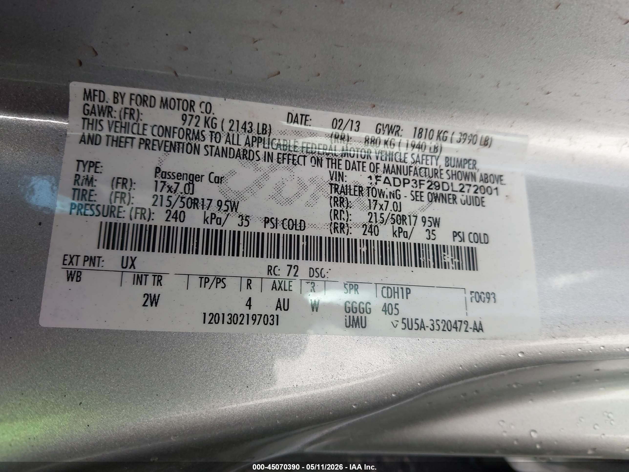 2013 Ford Focus Se Silver vin: 1FADP3F29DL272001