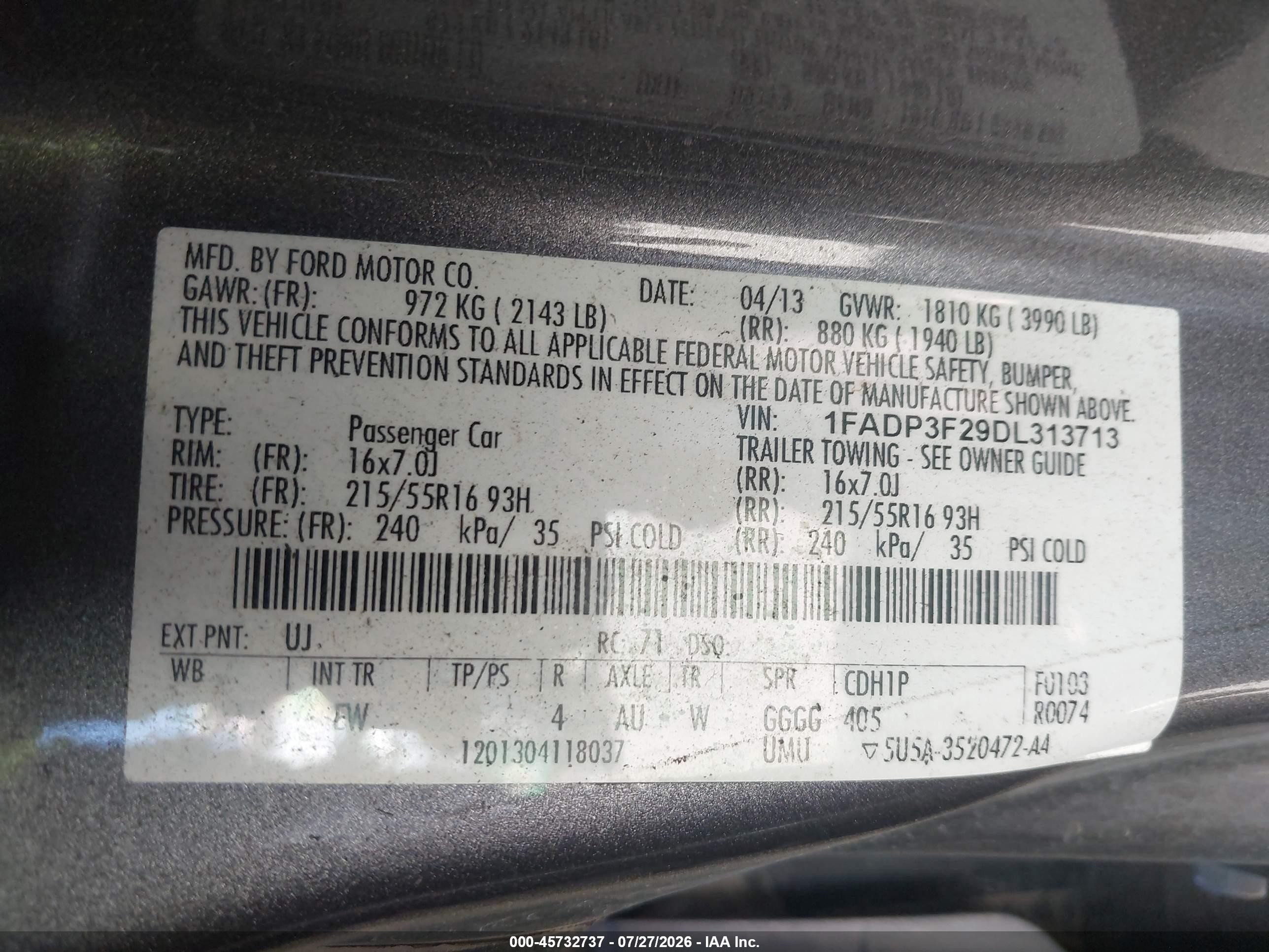 2013 Ford Focus Se Gray vin: 1FADP3F29DL313713