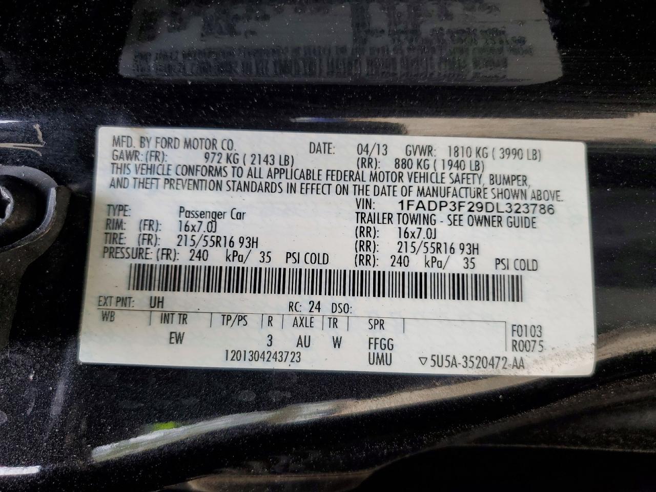 2013 Ford Focus Se Black vin: 1FADP3F29DL323786