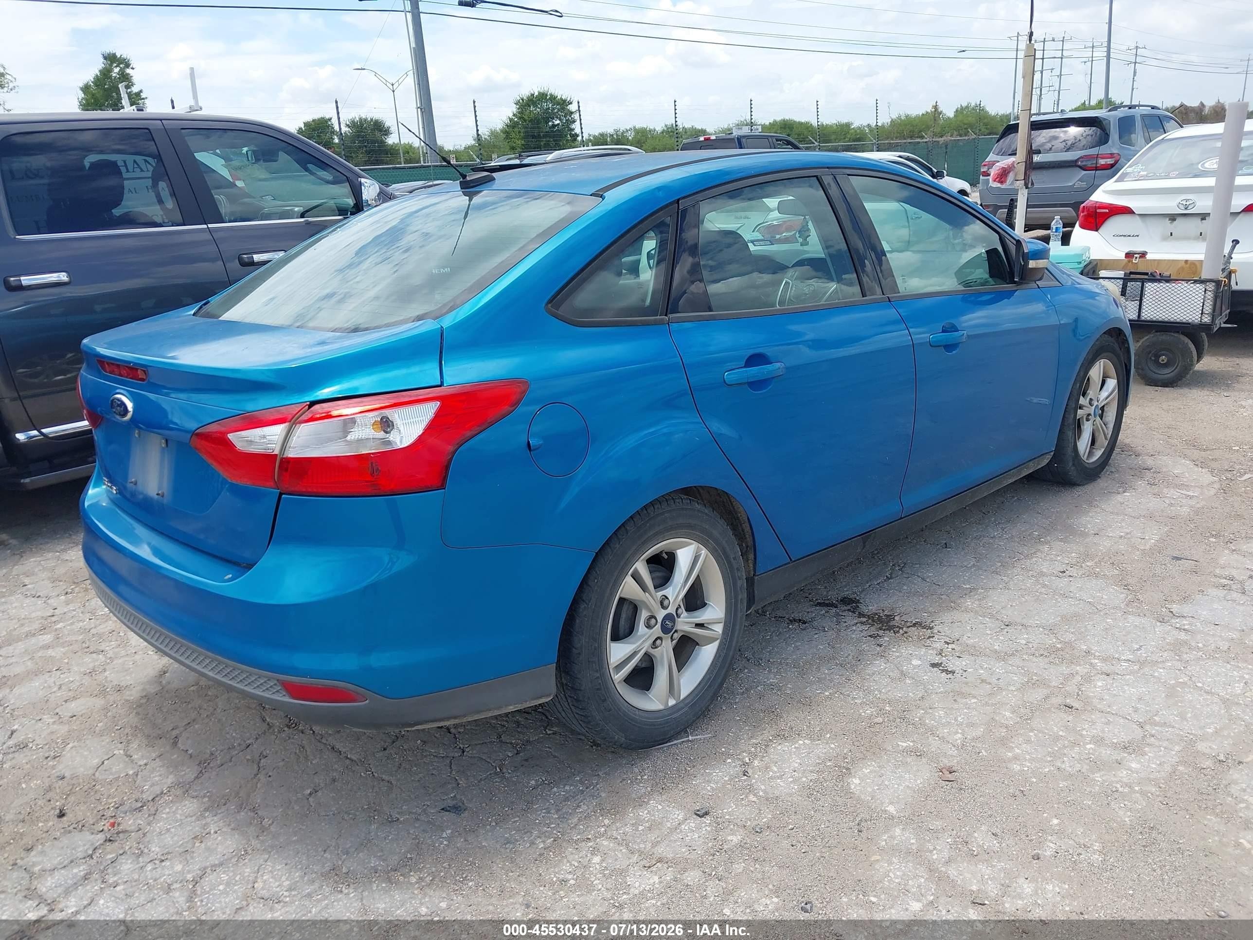 2014 Ford Focus Se Blue vin: 1FADP3F29EL137859